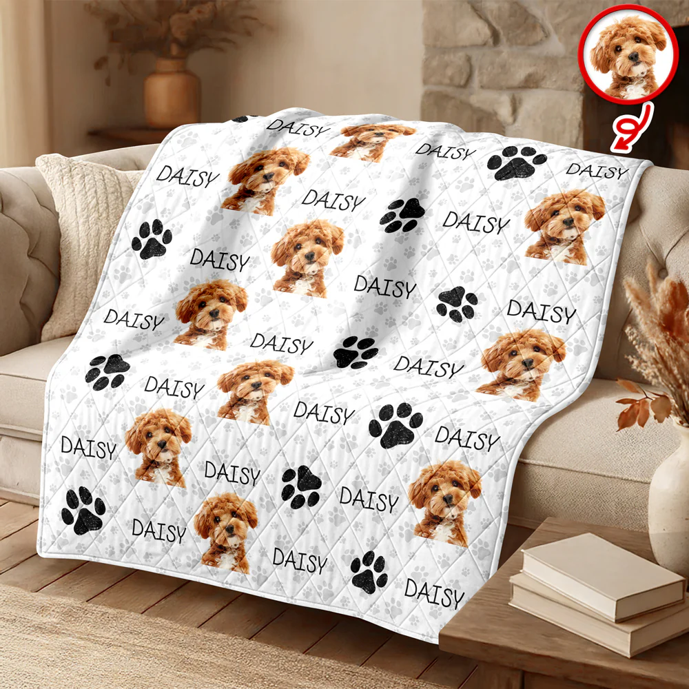 Custom Photo And Name On Quilt Blanket For Dog Lover LM32 897303 - Image 7