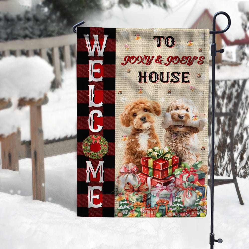 Custom Photo and Name Welcome To The Dog House Christmas Garden Flag TH10 891775 - Image 2