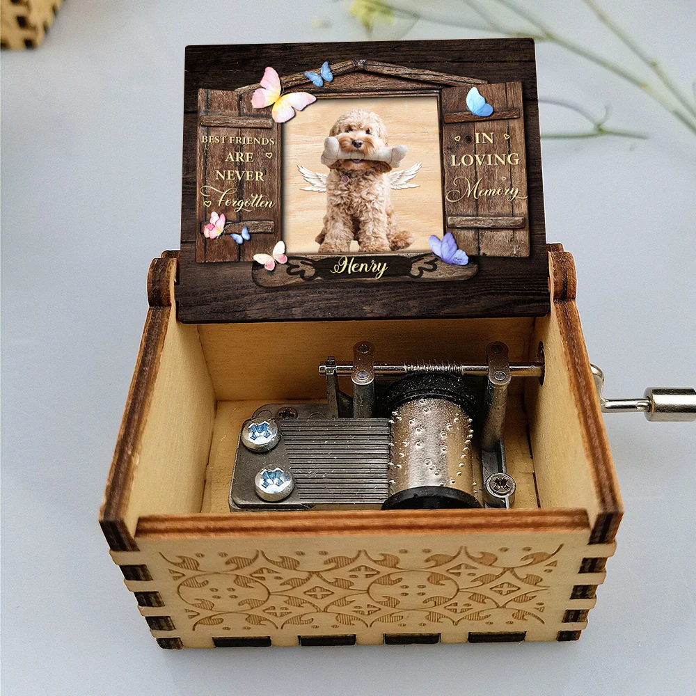 Custom Photo Best Friends Are Never Forgotten Dog Memorial Music Box LM32 893201 - Image 2