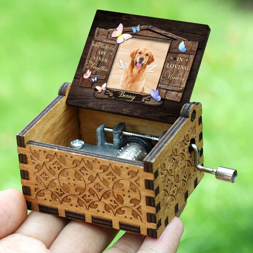 Custom Photo Best Friends Are Never Forgotten Dog Memorial Music Box LM32 893201 - Image 4