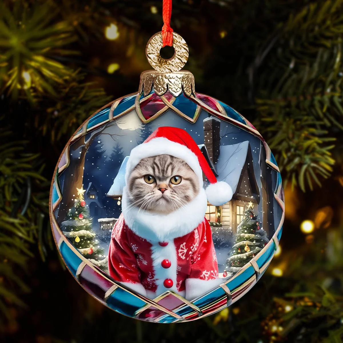 Custom Photo Cat Wood Ornament For Christmas, Cat Lovers HA75 891893 - Image 2