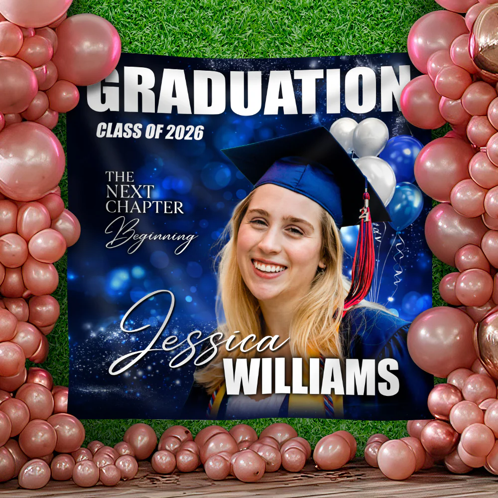 Custom Photo Class Of 2026 Balloon Graduation Party Backdrop LM32 899451 - Image 5