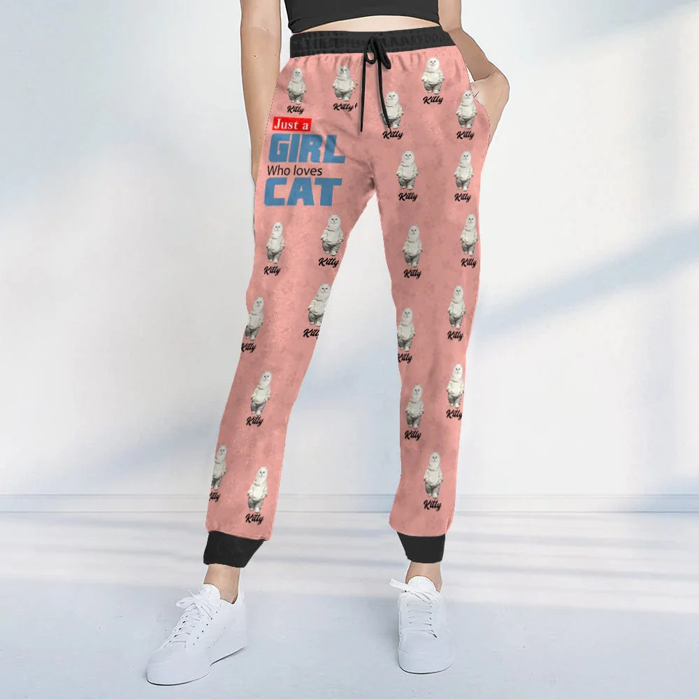 Custom Photo Cute Pet Just A Girl Who Loves Dog Cat Sweatpants LM32 893089 - Image 9