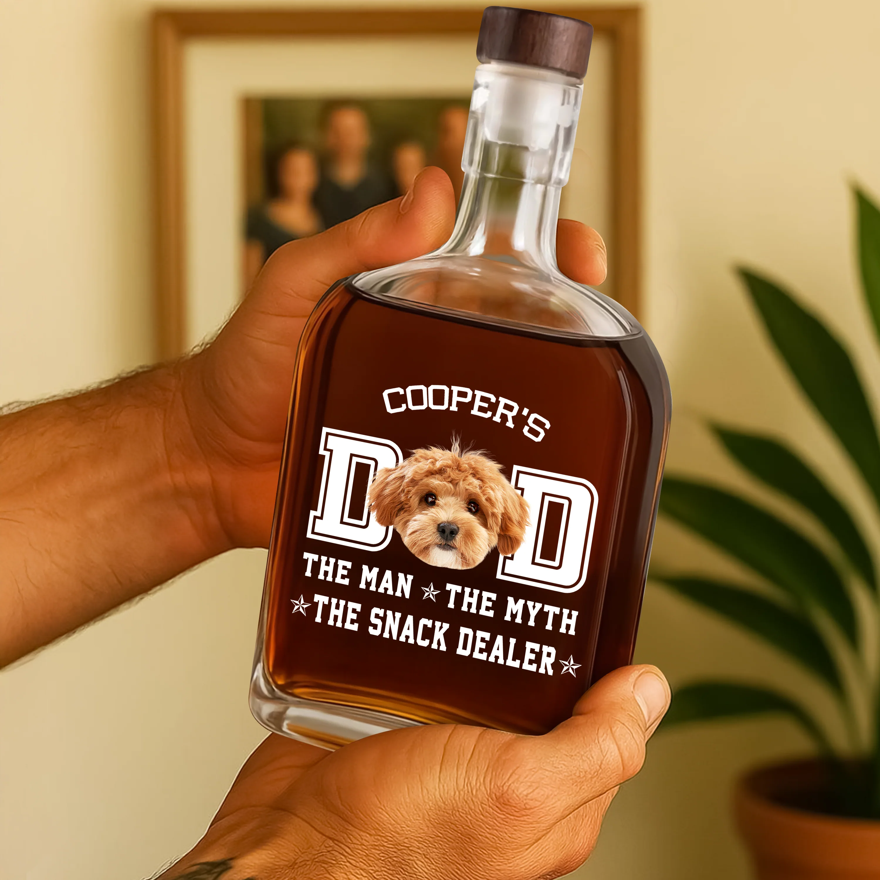Custom Photo Dog Dad The Man The Myth The Snack Dealer Whiskey Bottle LM32 893597 - Image 3