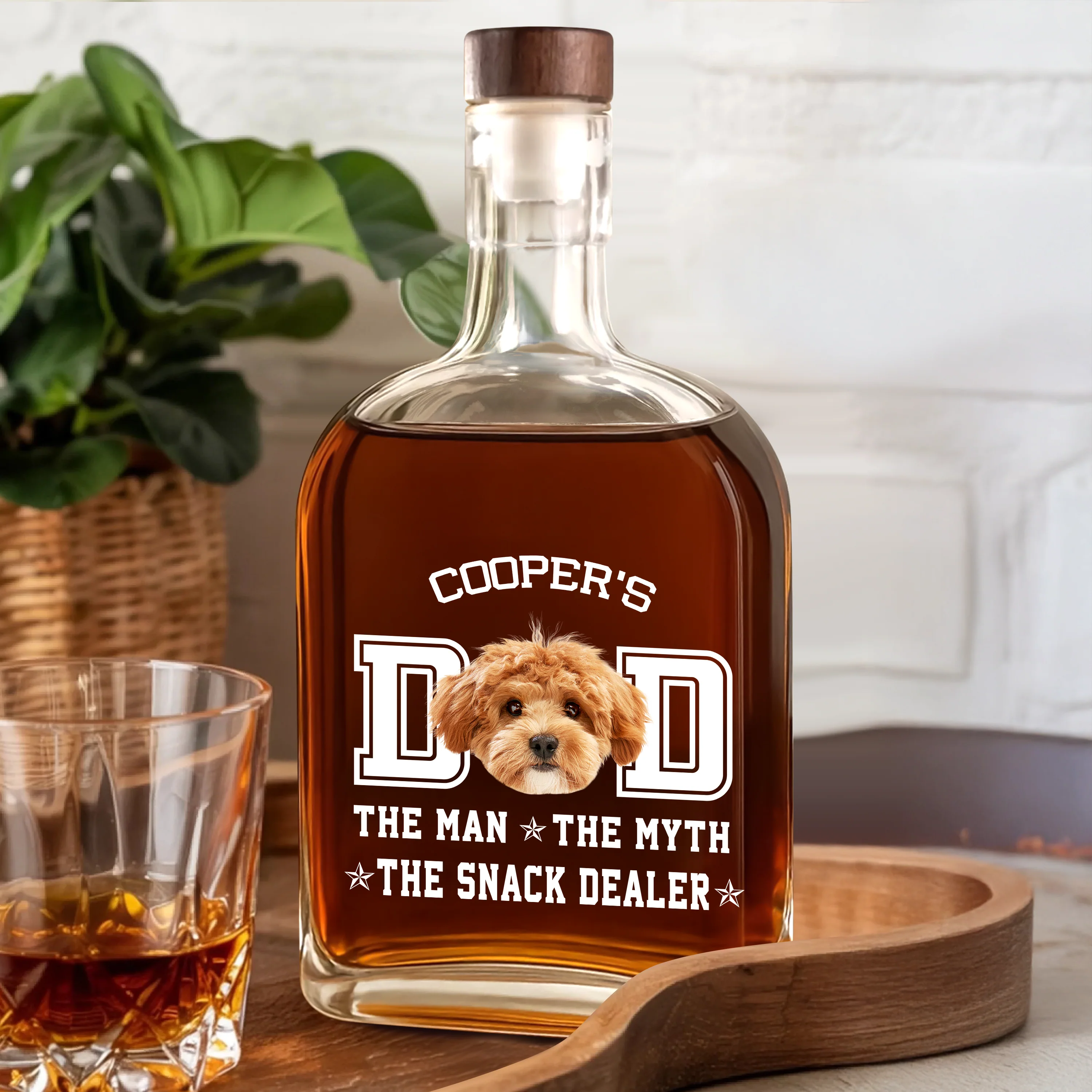 Custom Photo Dog Dad The Man The Myth The Snack Dealer Whiskey Bottle LM32 893597 - Image 4