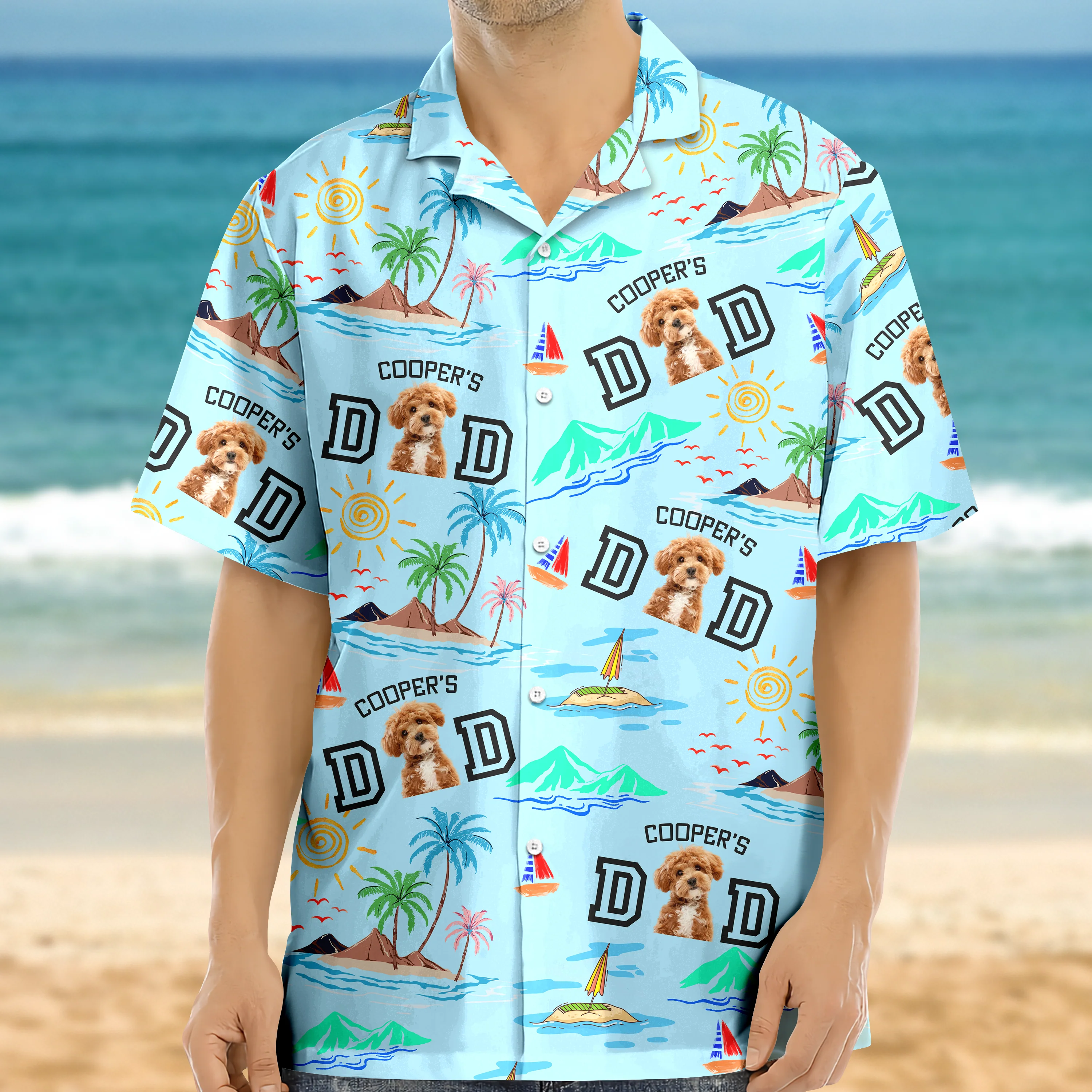 Custom Photo Dog Dad Stance Beach Hawaii Shirt LM32 893707 - Image 7