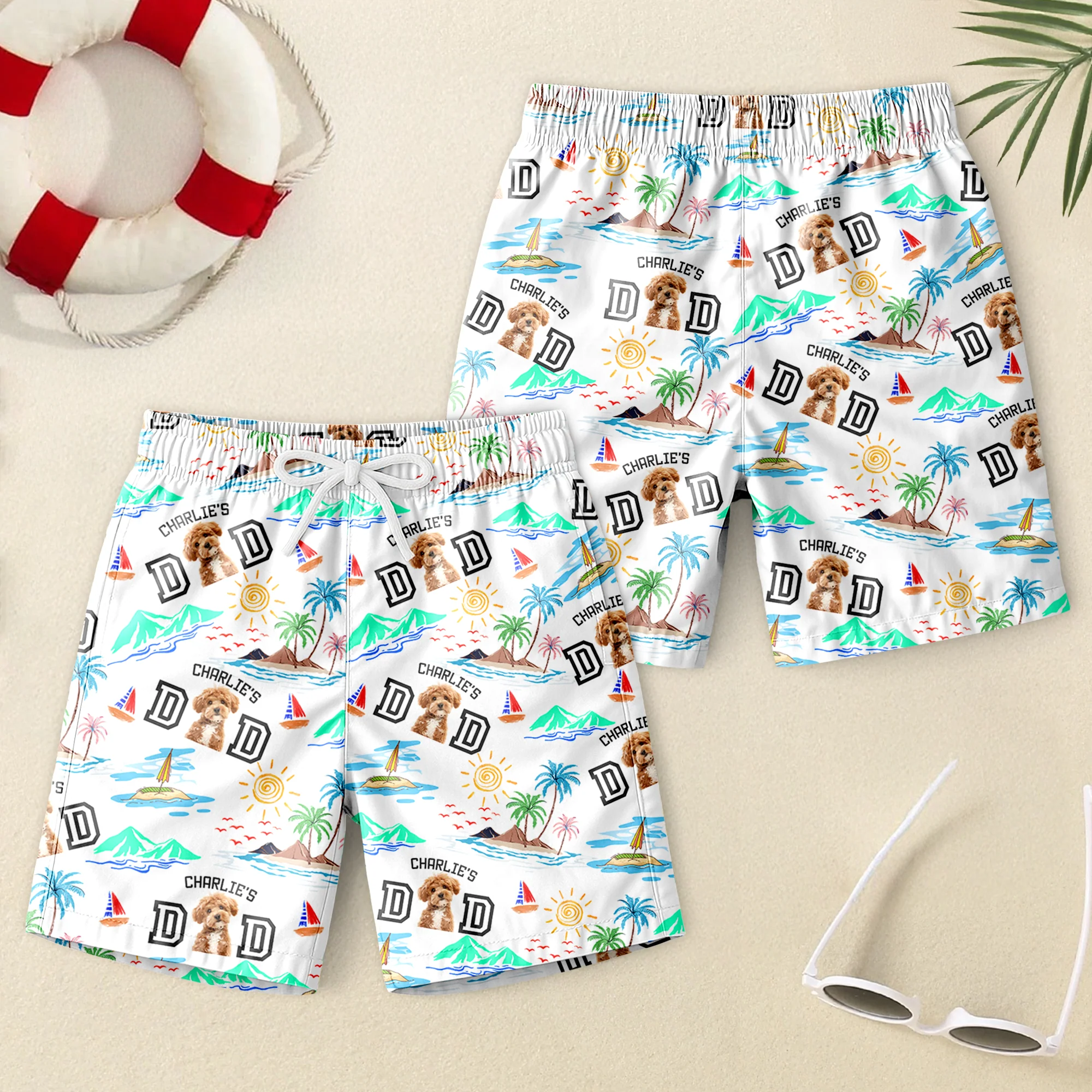 Custom Photo Dog Dad Stance Summer Beach Short LM32 893709 - Image 7