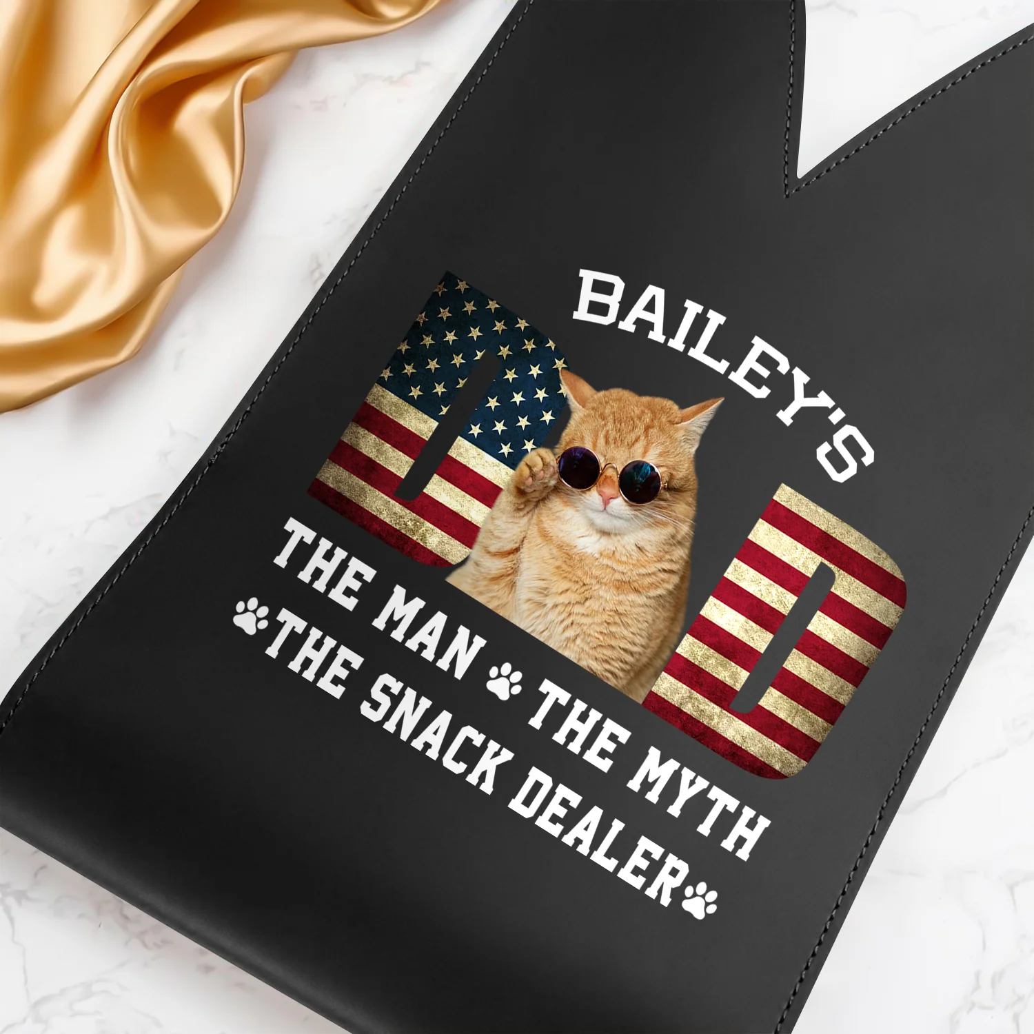 Custom Photo Dog Dad The Man The Myth American Flag Dad Leather Wine Bag LM32 893877 - Image 4