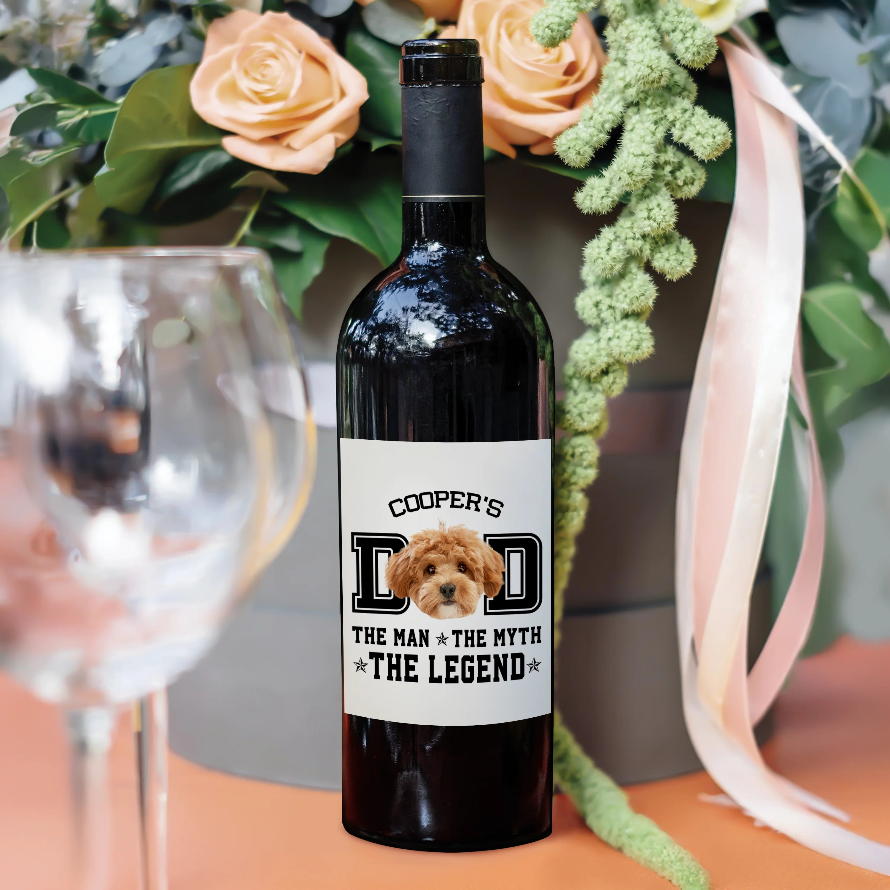 Custom Photo Dog Dad The Man The Myth The Snack Dealer Wine Label LM32 893887 - Image 5