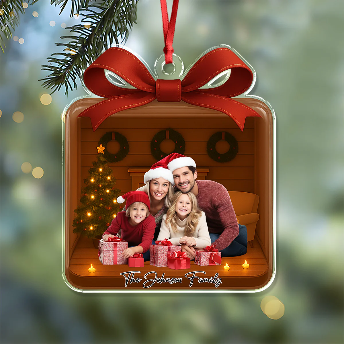 Custom Photo Family Is A Gift 3D Effect Acrylic Ornament Christmas Gift LM32 895799 - Image 7