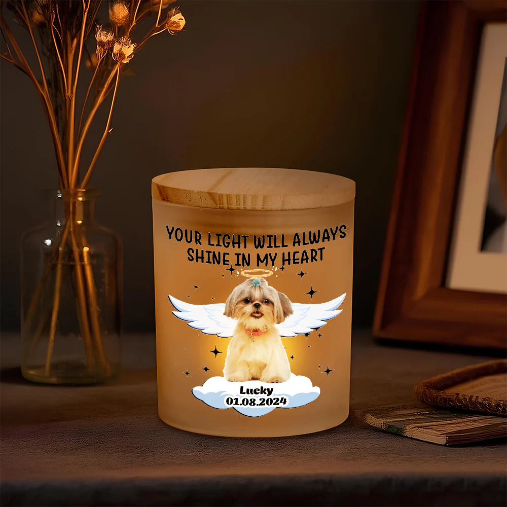 Custom Photo Forever In My Heart Memorial Glass Jar With LED Candle LM32 893503 - Image 3