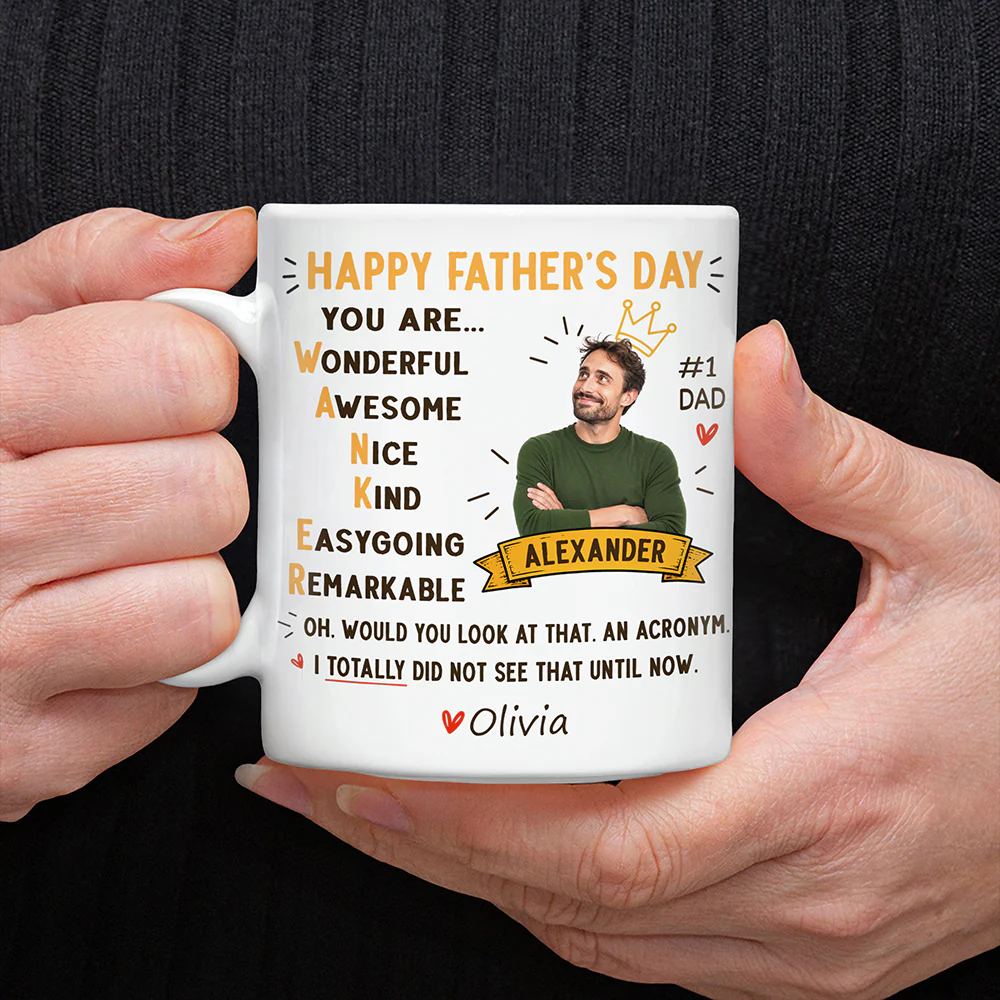 Custom Photo Funny Dad Acronym Mug, Joke Gift for Dad, Father's Day LM32 669085 - Image 4