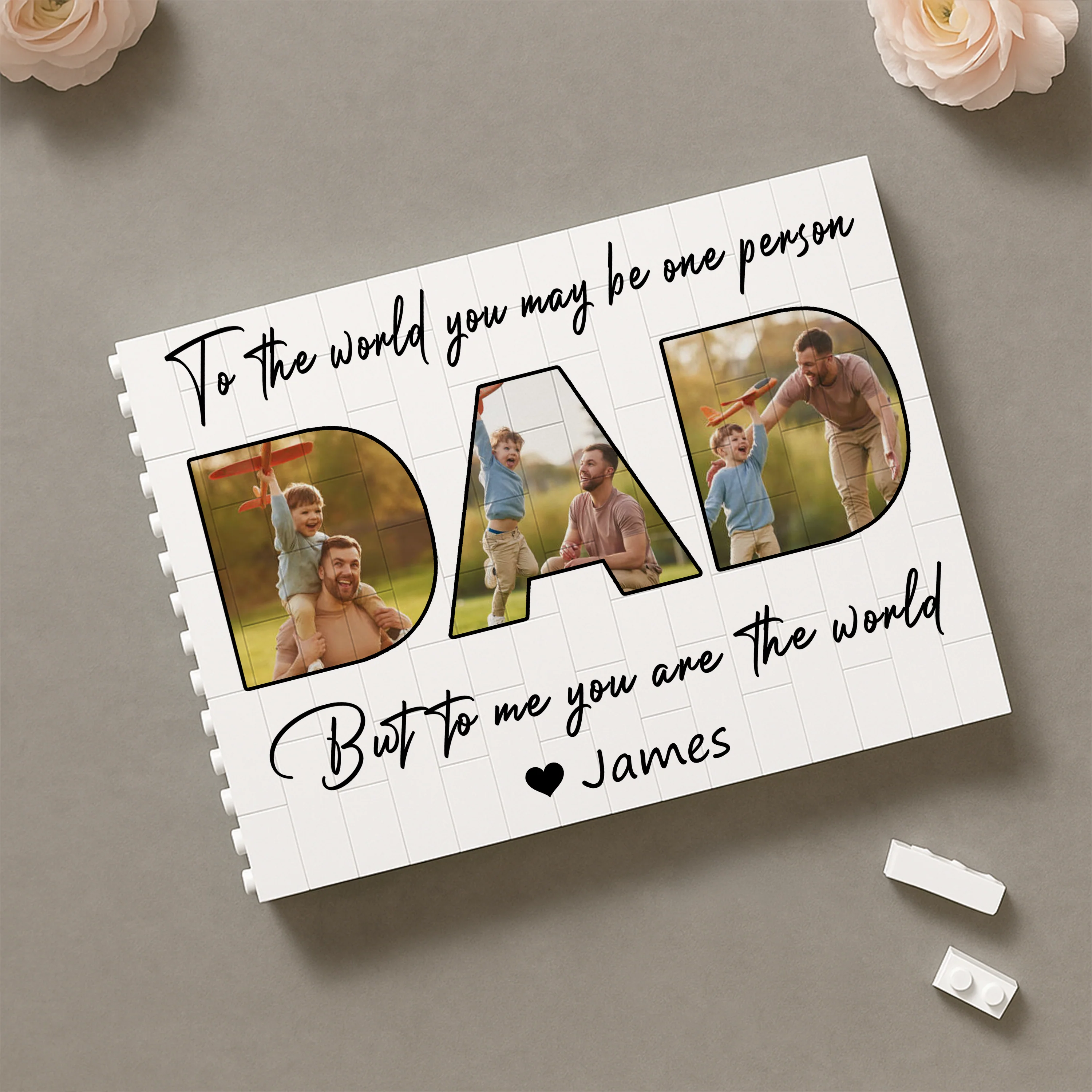 Custom Photo Happy Father's Day Rectangle Shaped Building Brick Blocks Gift LM32 893587 - Image 6