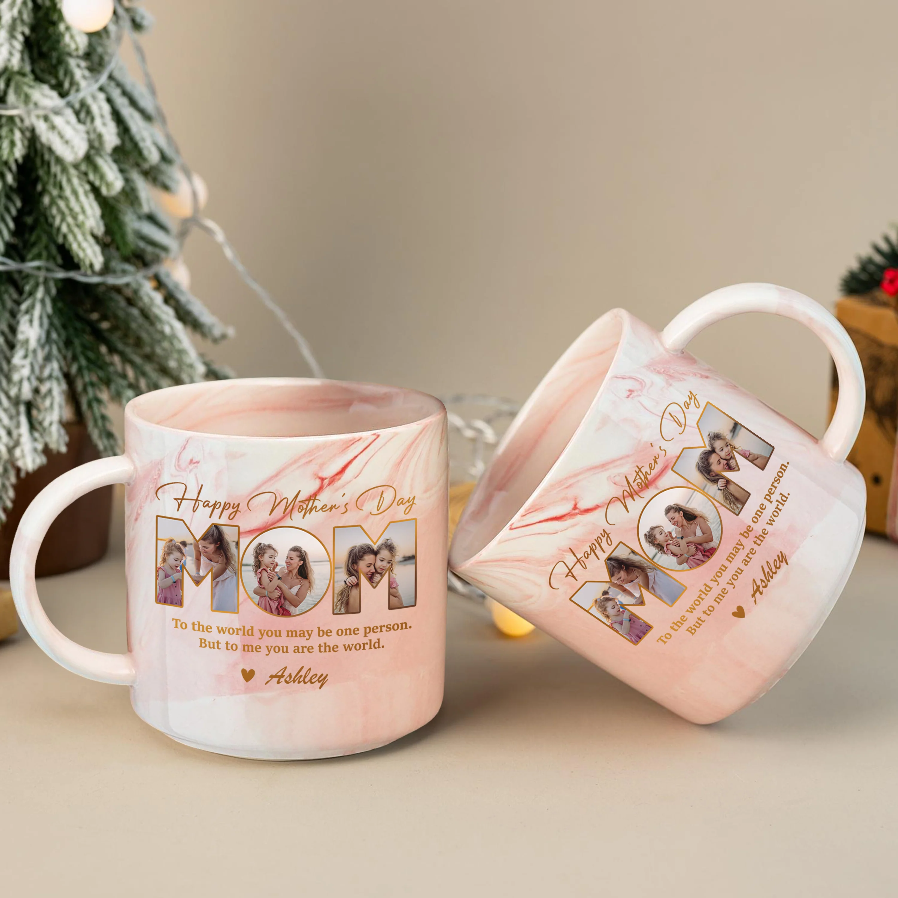Custom Photo Happy Mother's Day To Mom Marble Mug LM32 893153 - Image 5