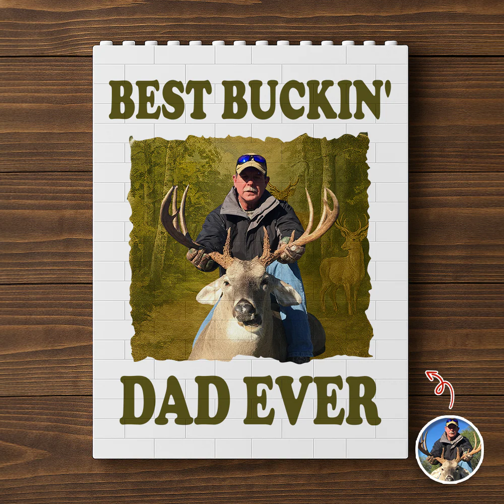 Custom Photo Hunting Dad Buckin' Dad Ever Building Brick Blocks LM32 669113 - Image 5