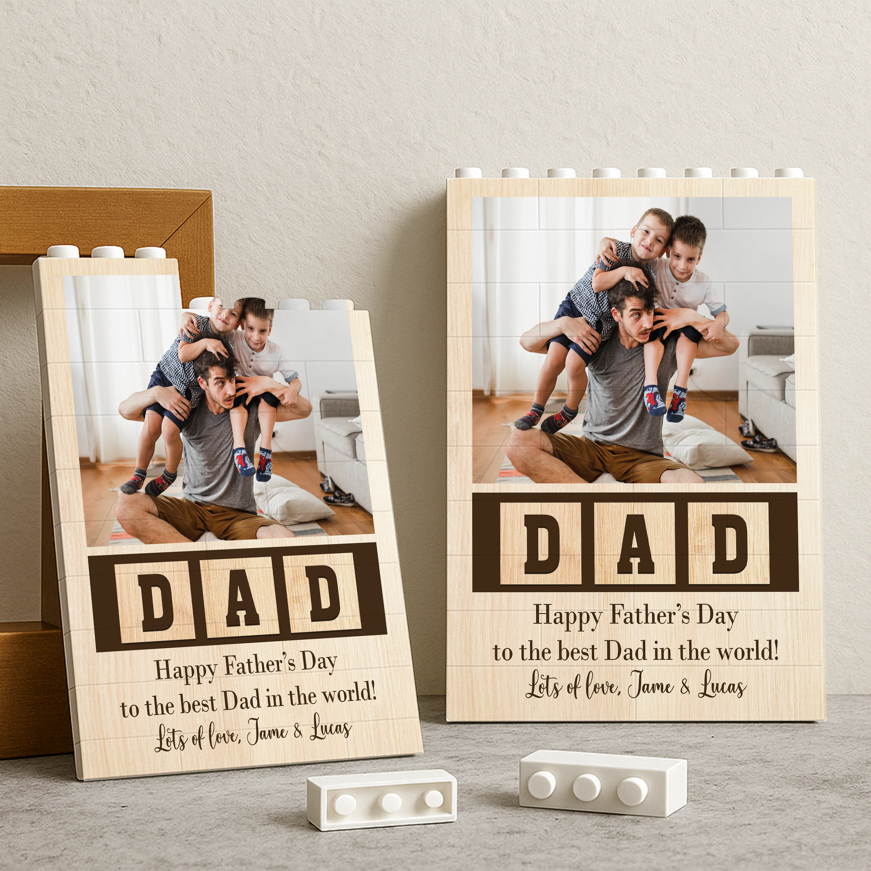 Custom Photo Happy Father's Day To The Best Dad Building Brick Blocks LM32 893561 - Image 2