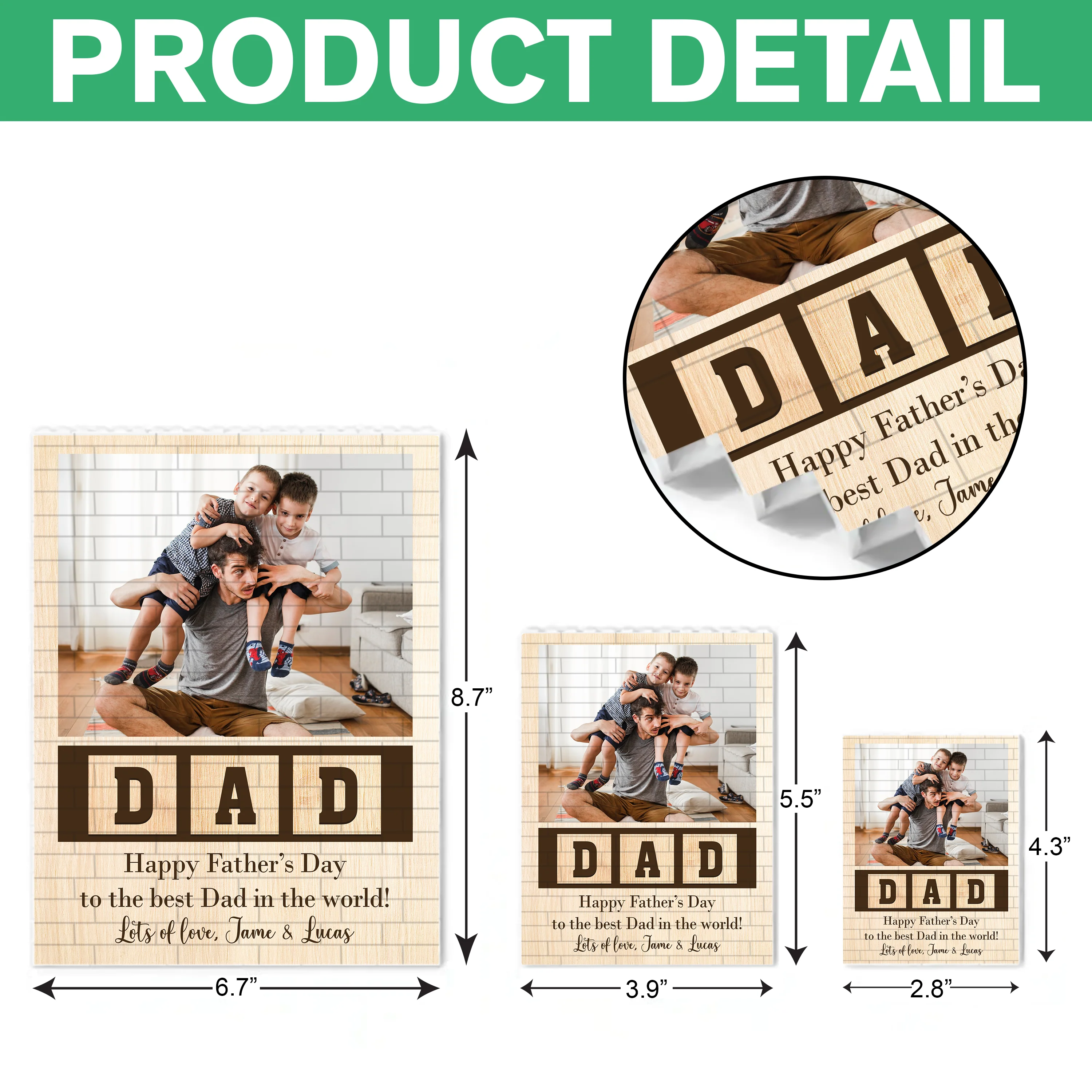 Custom Photo Happy Father's Day To The Best Dad Building Brick Blocks LM32 893561 - Image 7