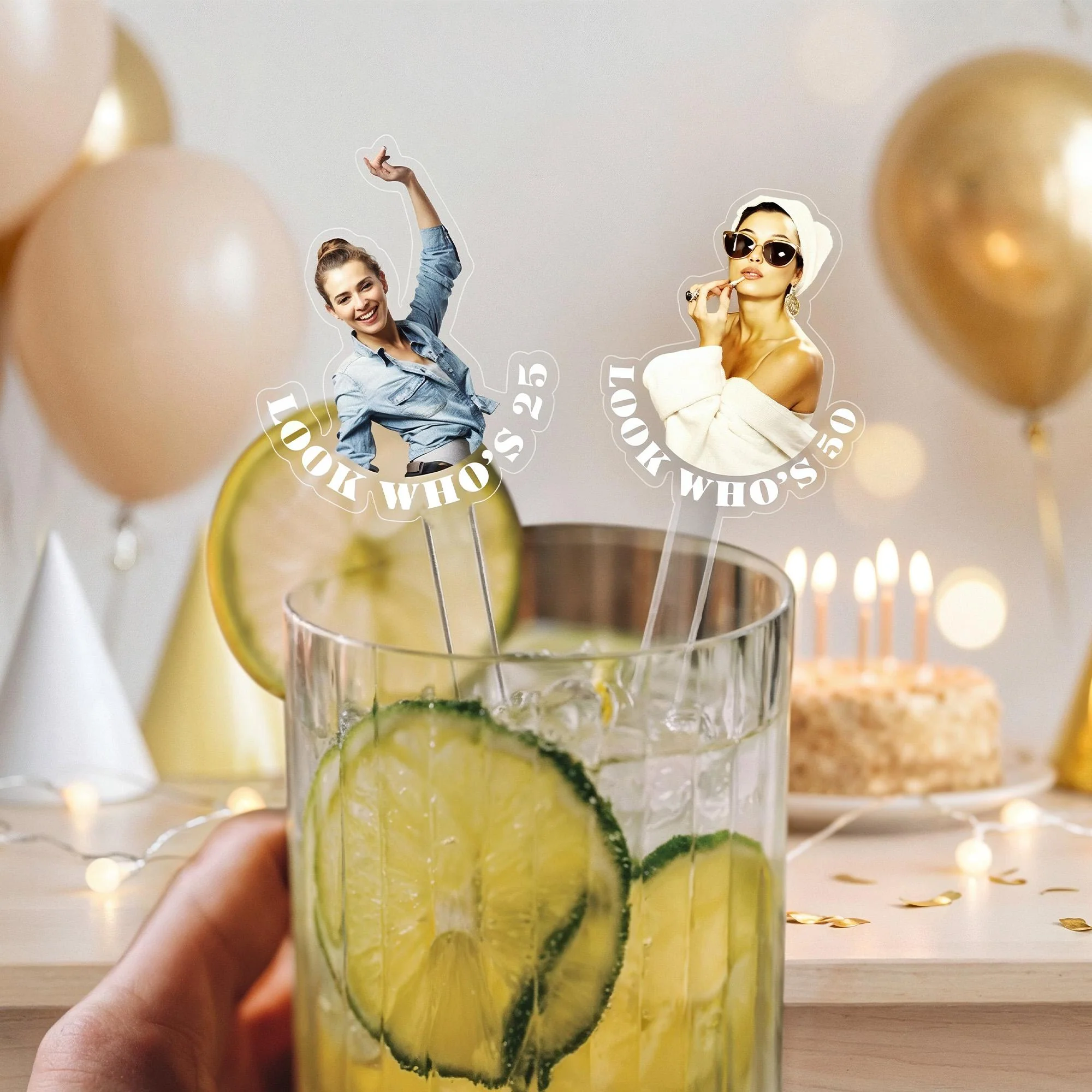 Custom Photo Look Who's 30th Birthday Cocktail Drink Stirrers Party Decoration LM32 899955 - Image 4