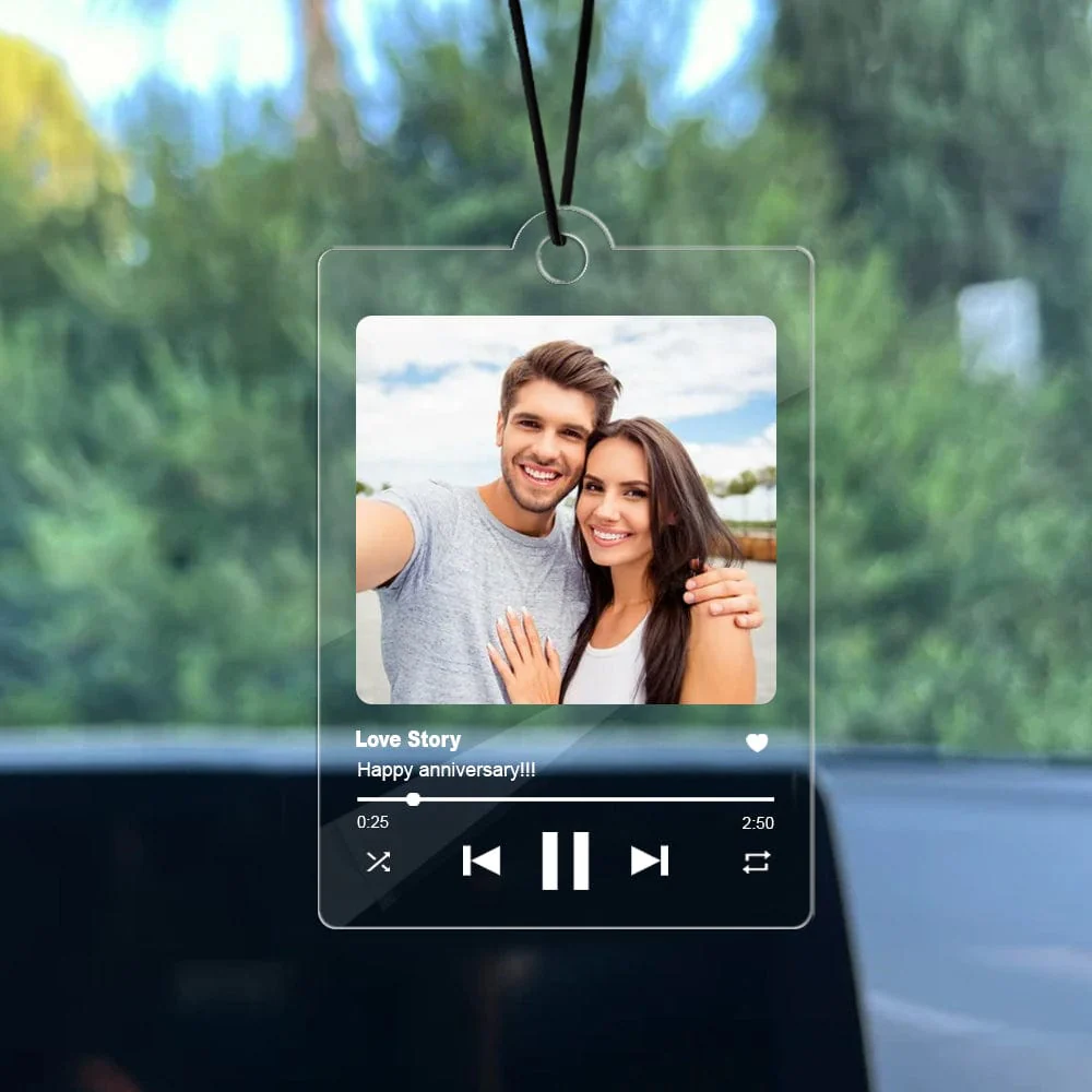 Custom Photo Love Song Car Hanging Ornament Gift For Couple Anniversary LM32 891999 - Image 4