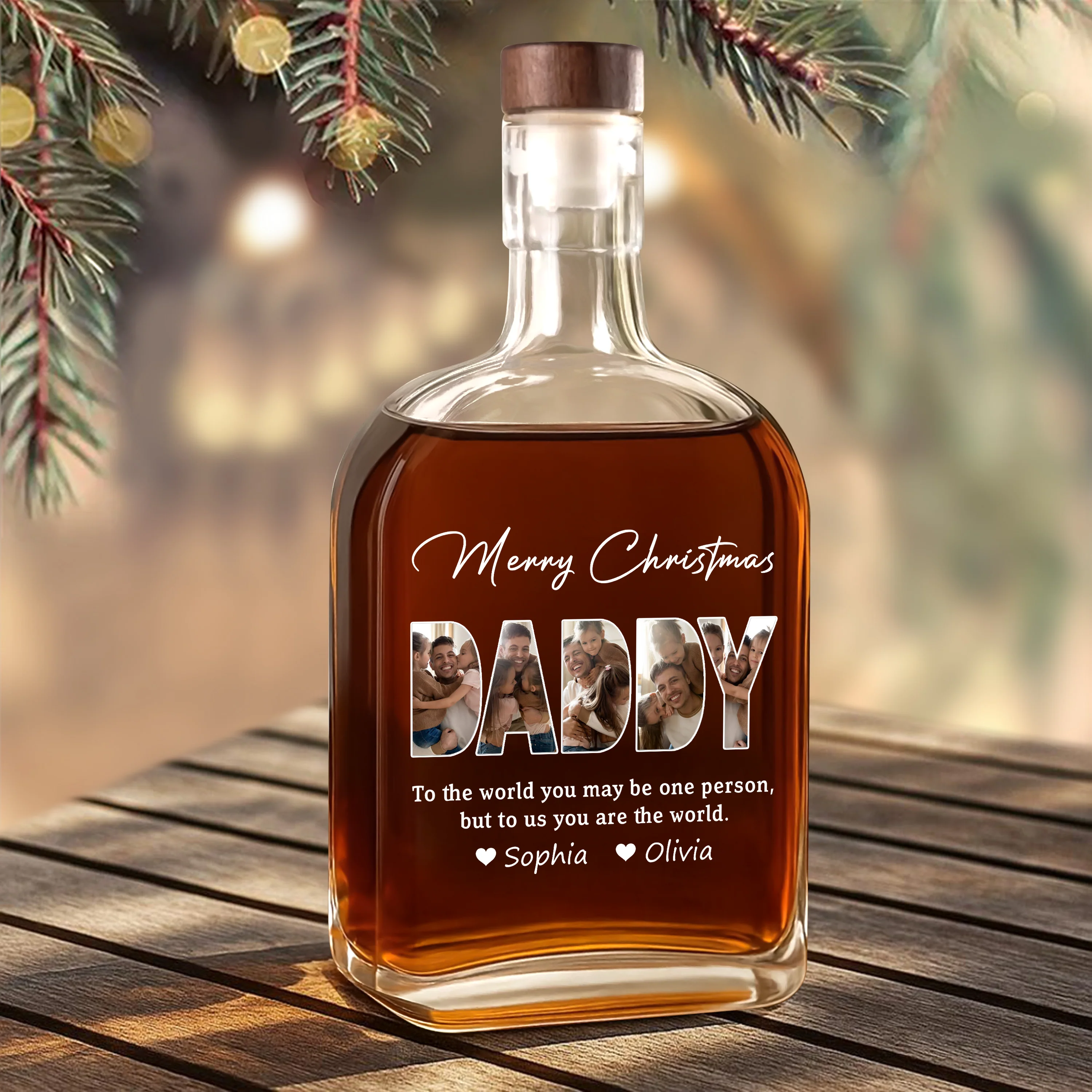 Custom Photo Merry Christmas Dad Family Whiskey Bottle LM32 893859 - Image 5