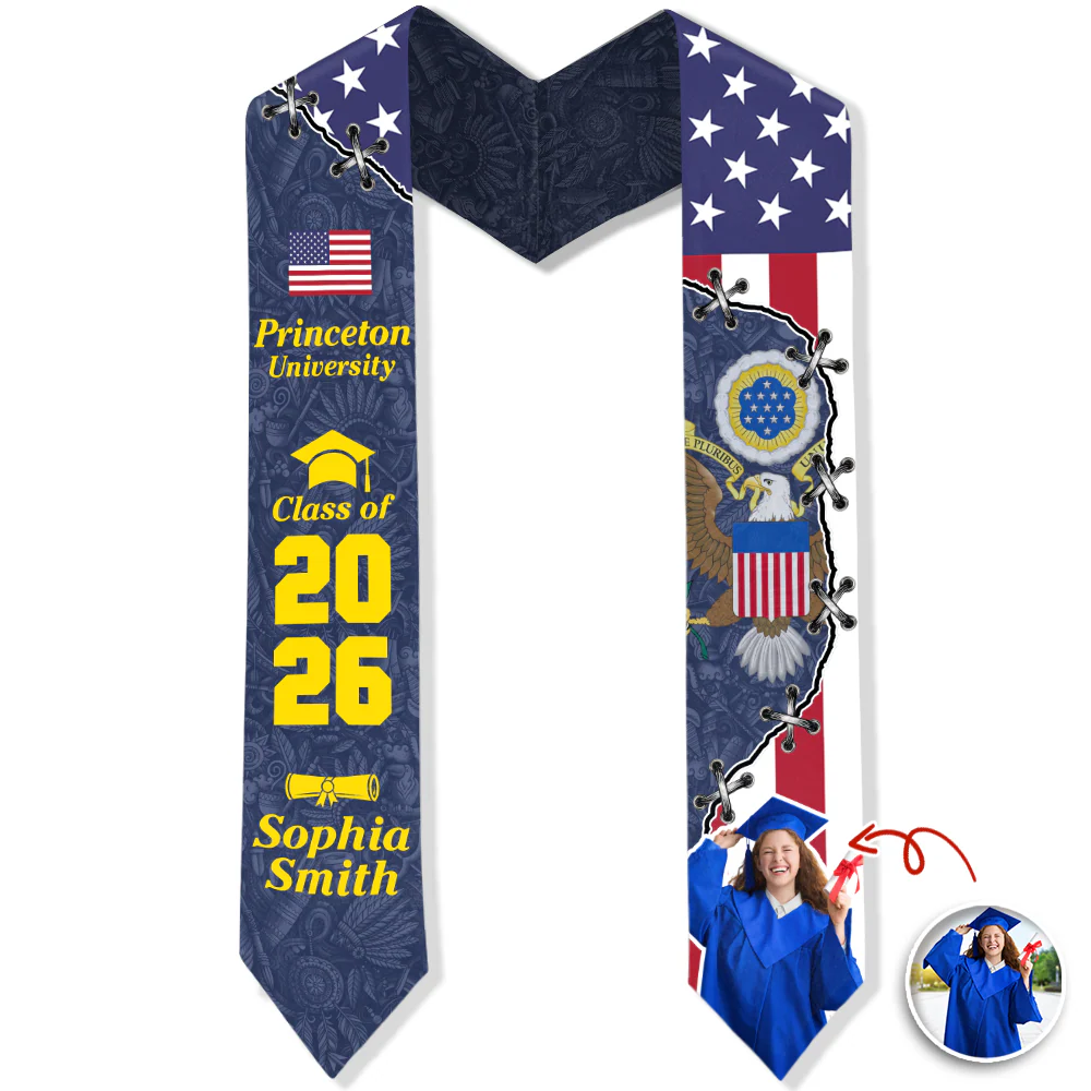 Custom Photo Nationality Republic - Class of 2026 Graduation Stole LM32 897973 - Image 6
