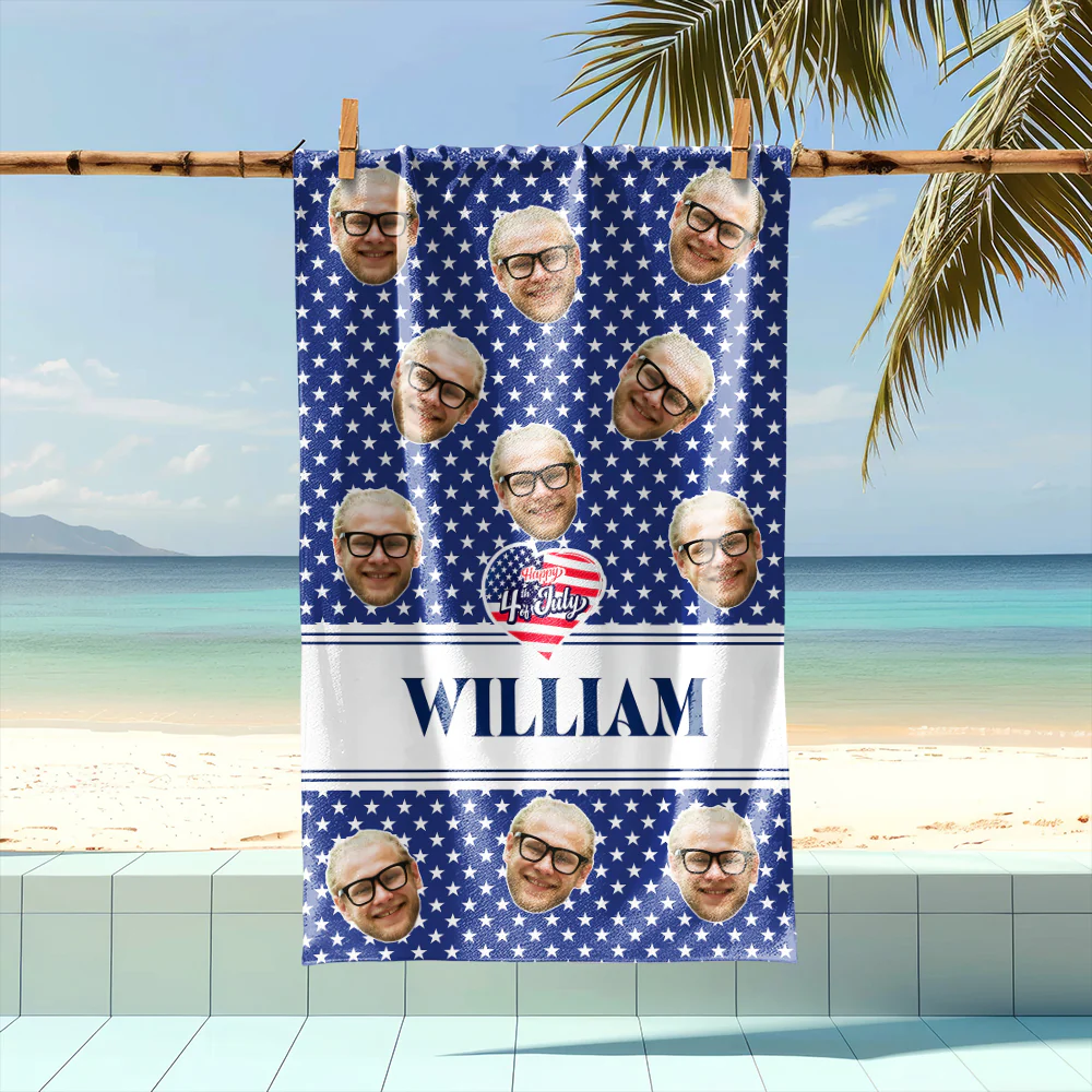 Custom Photo Patriotic America Independence Flag Day Beach Towel LM32 893513 - Image 5