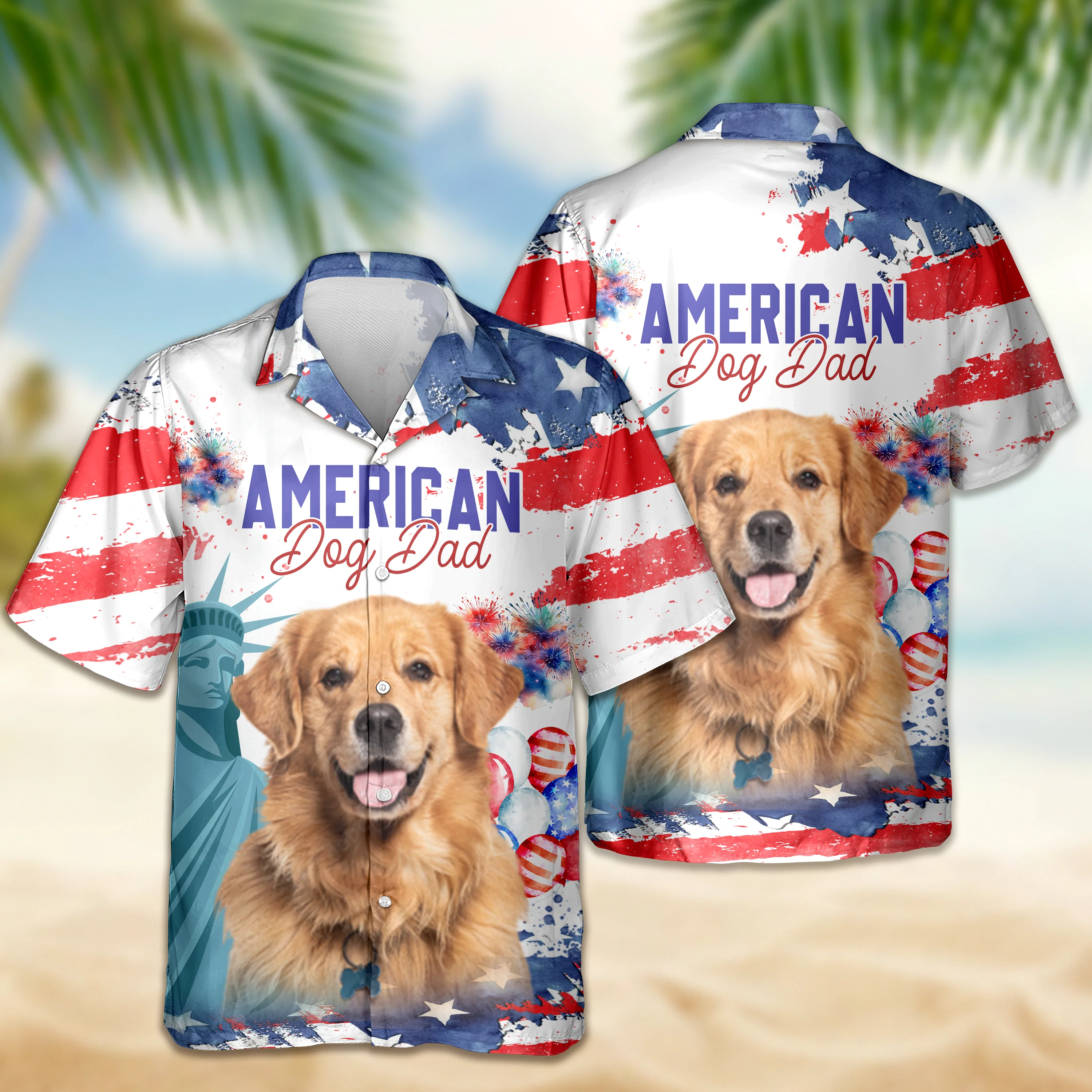 Custom Photo Pet Dad Pet Mom Independence Day Hawaii Shirt LM32 893439 - Image 7