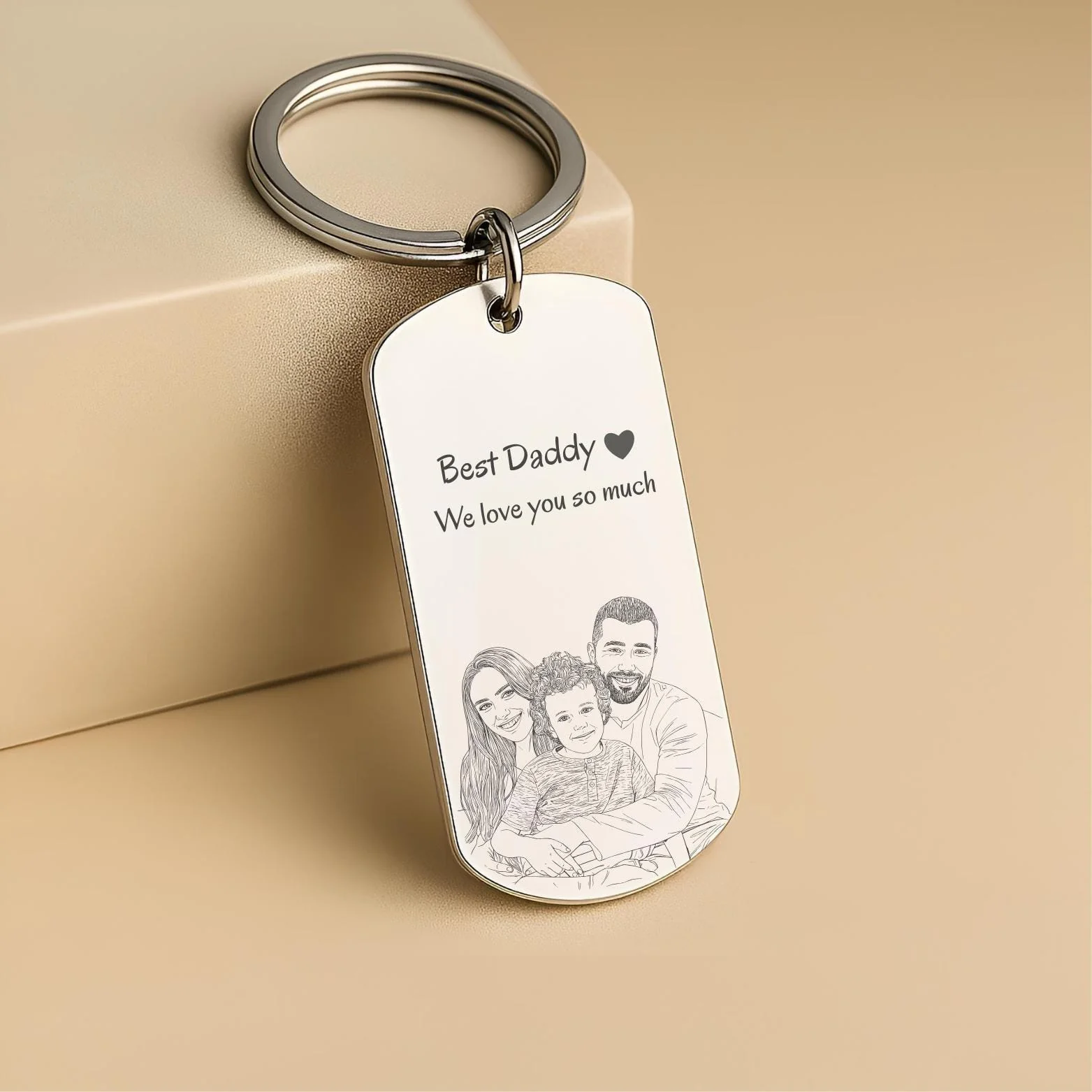 Custom Photo Sketch Metal Keychain - Father's Day Gift For Dad LM32 669125 - Image 6