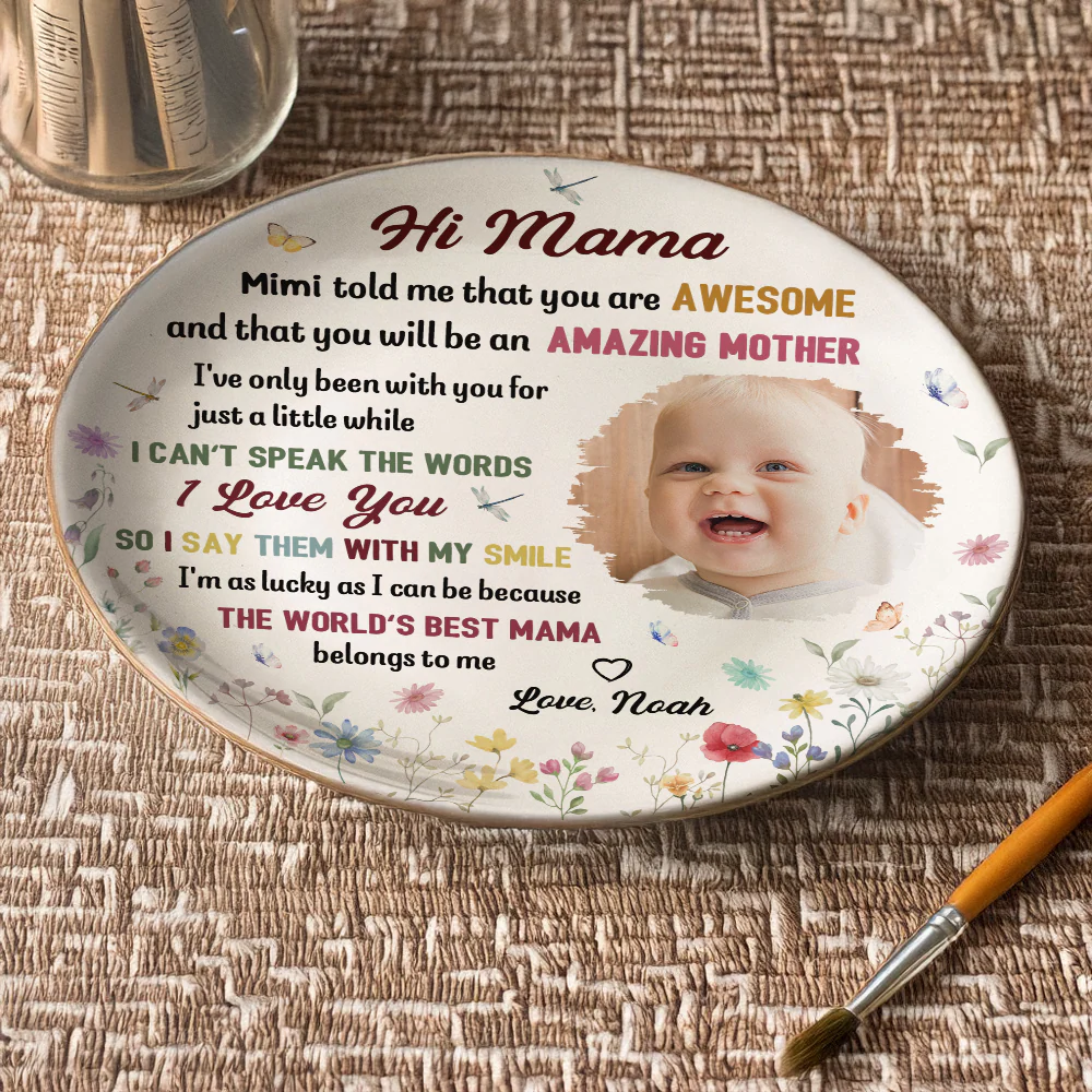 Custom Photo The World's Best Mommy Belongs To Me Home Decor Ceramic Plate LM32 893217 - Image 4