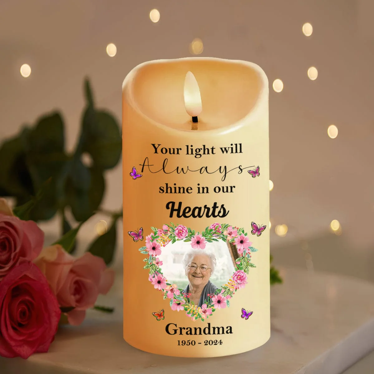 Custom Photo This Candle Burns In Loving Memory Memorial LED Candle HA75 891837 - Image 6