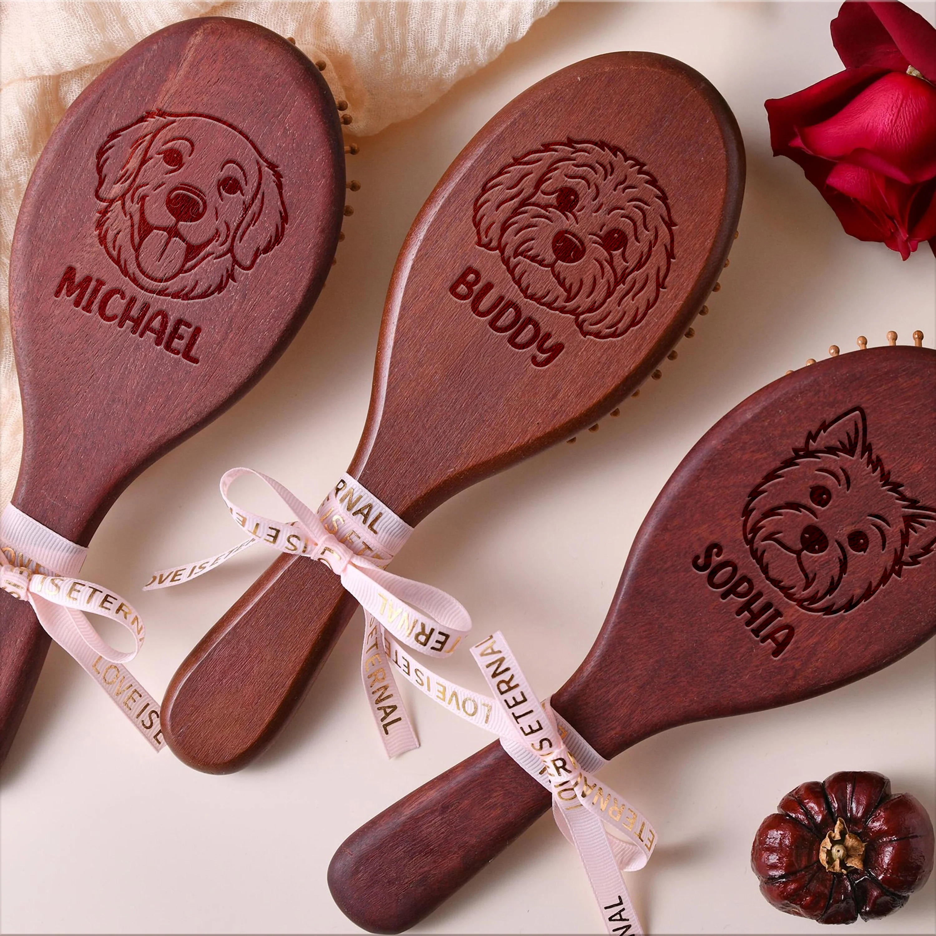 Custom Dog Cat Photo Engraved Bamboo Comb Gift For Dog Cat Lovers, Birthday Gift LM32 897533 - Image 5