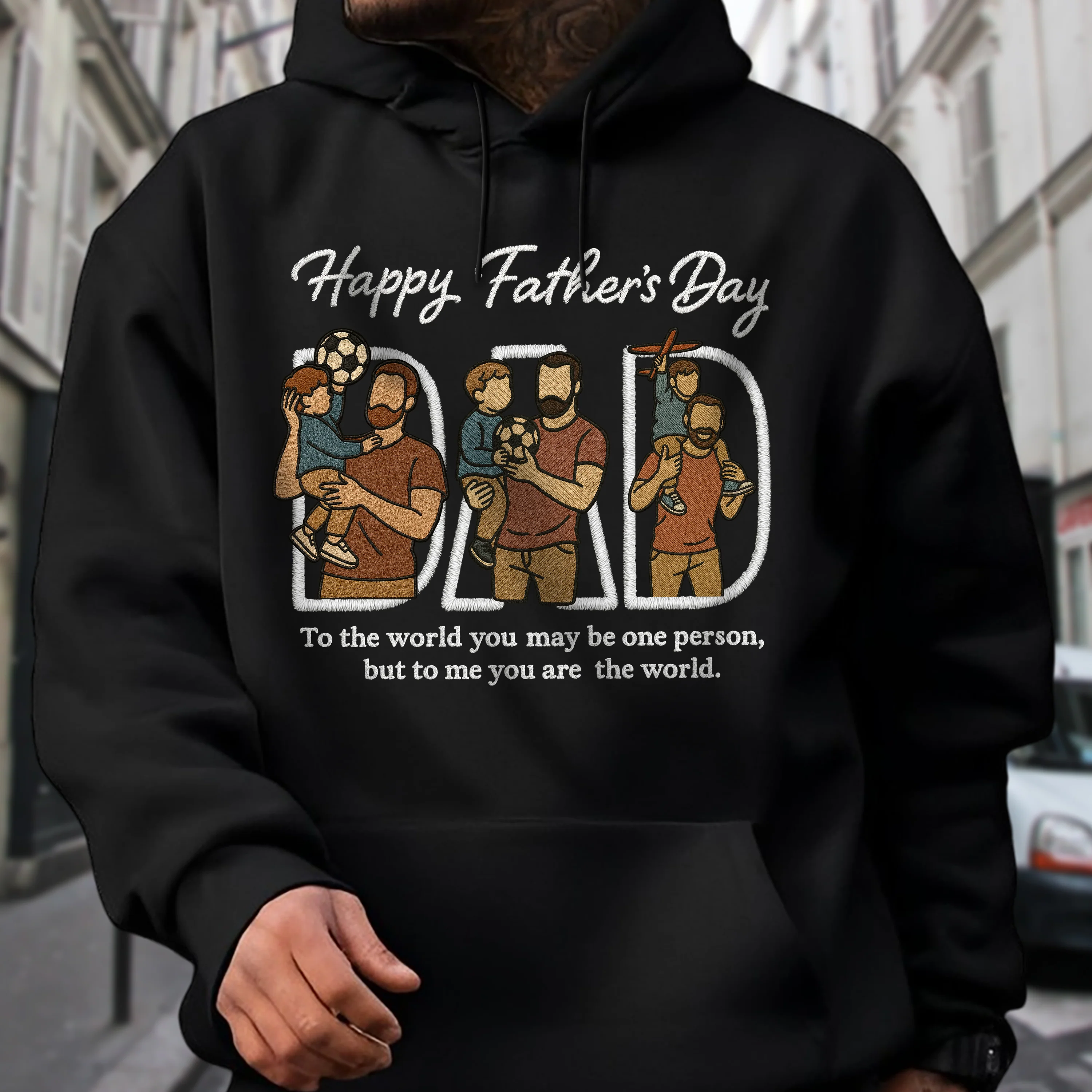 Custom Portrait Photo Happy Father's Day Dad With Kid Embroidered Shirt LM32 893537 - Image 2