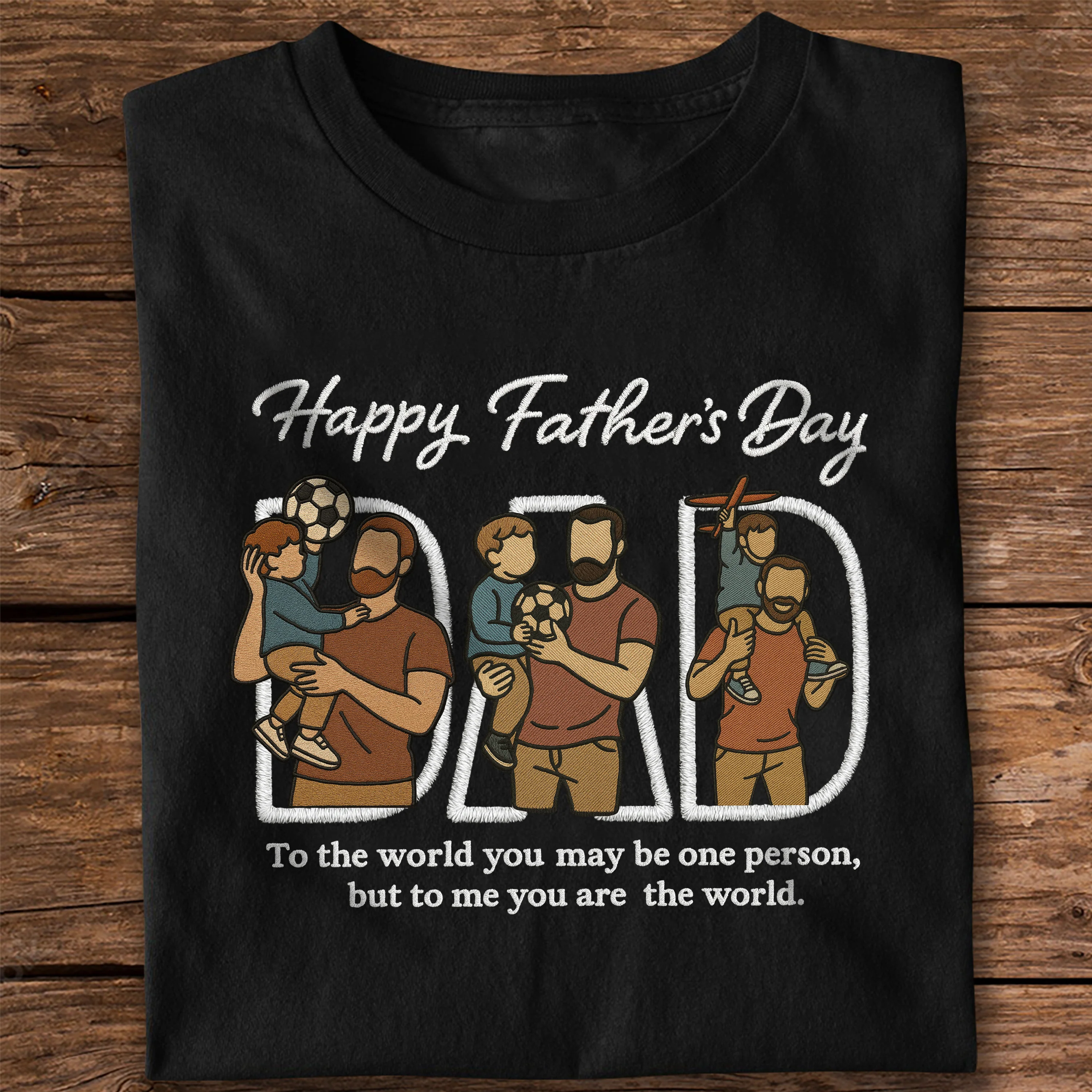 Custom Portrait Photo Happy Father's Day Dad With Kid Embroidered Shirt LM32 893537 - Image 5