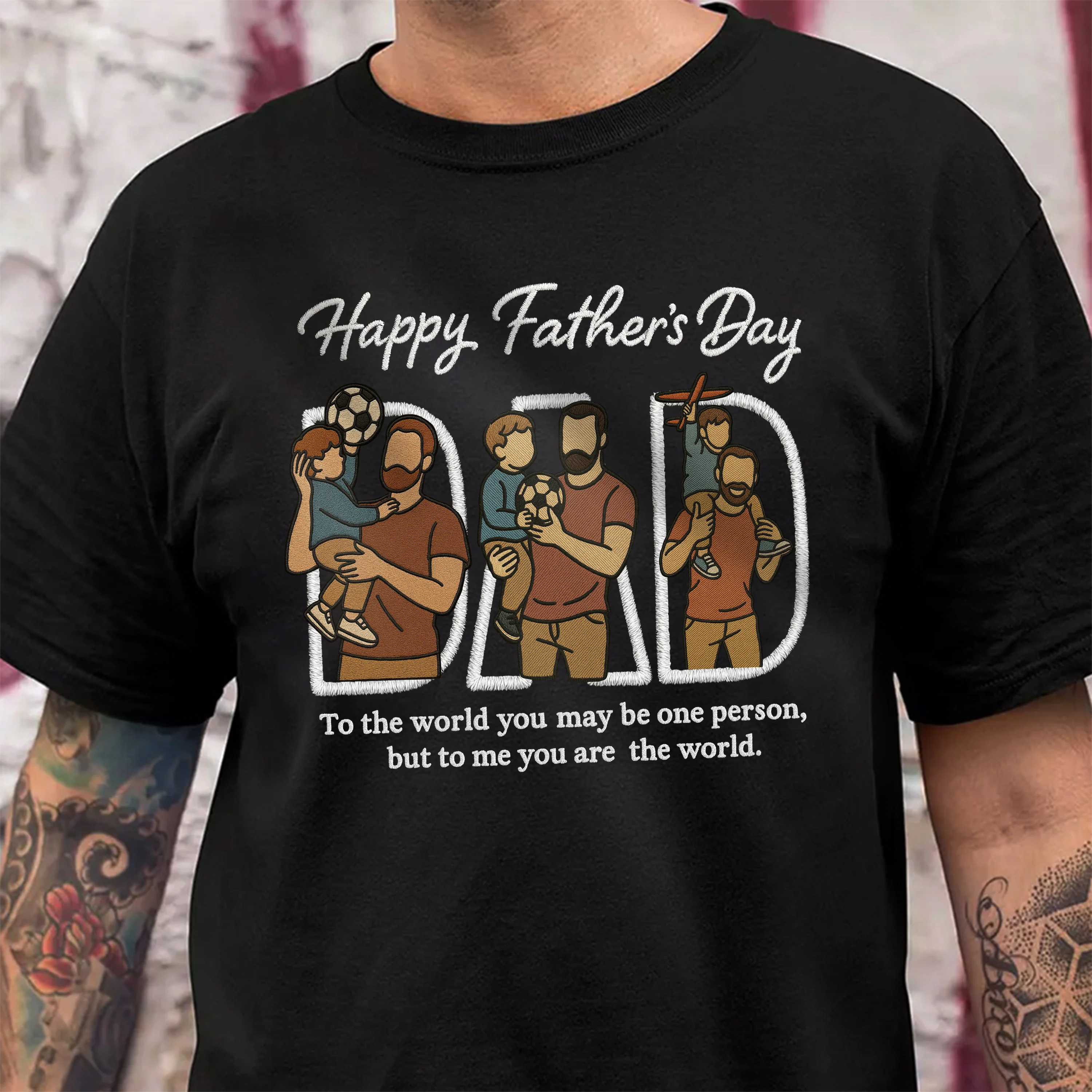 Custom Portrait Photo Happy Father's Day Dad With Kid Embroidered Shirt LM32 893537 - Image 8