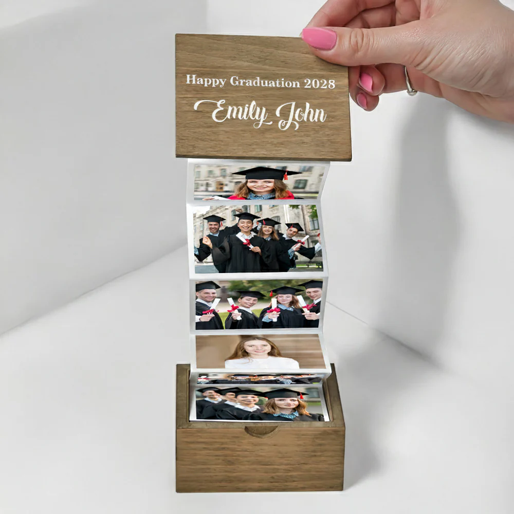 Custom Pull Out Photo Class of 2025 Graduation Wooden Photo Box LM32 893431 - Image 9
