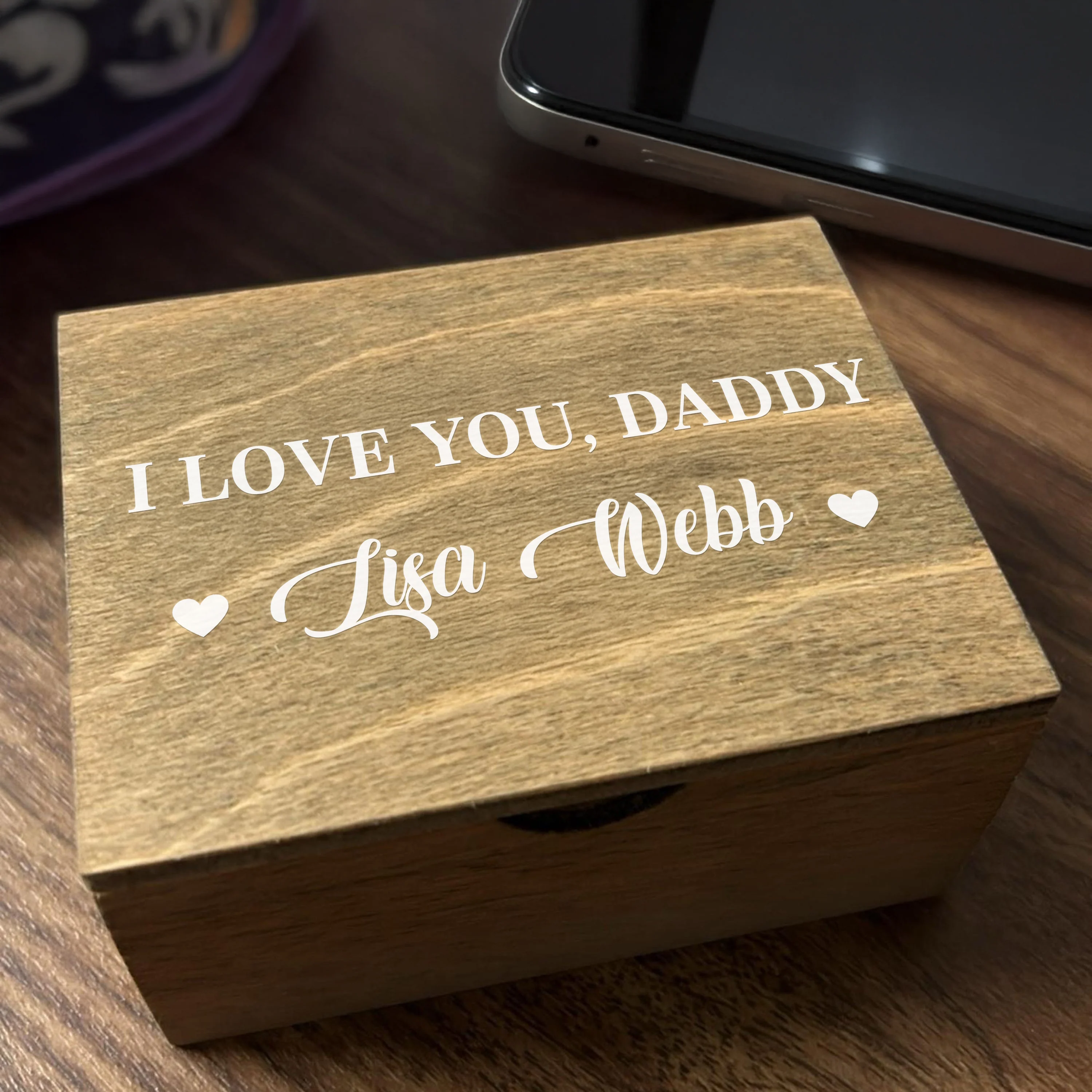Custom Pull Out Photo I Love Daddy Memory Wooden Photo Box For Father's Day LM32 893429 - Image 5