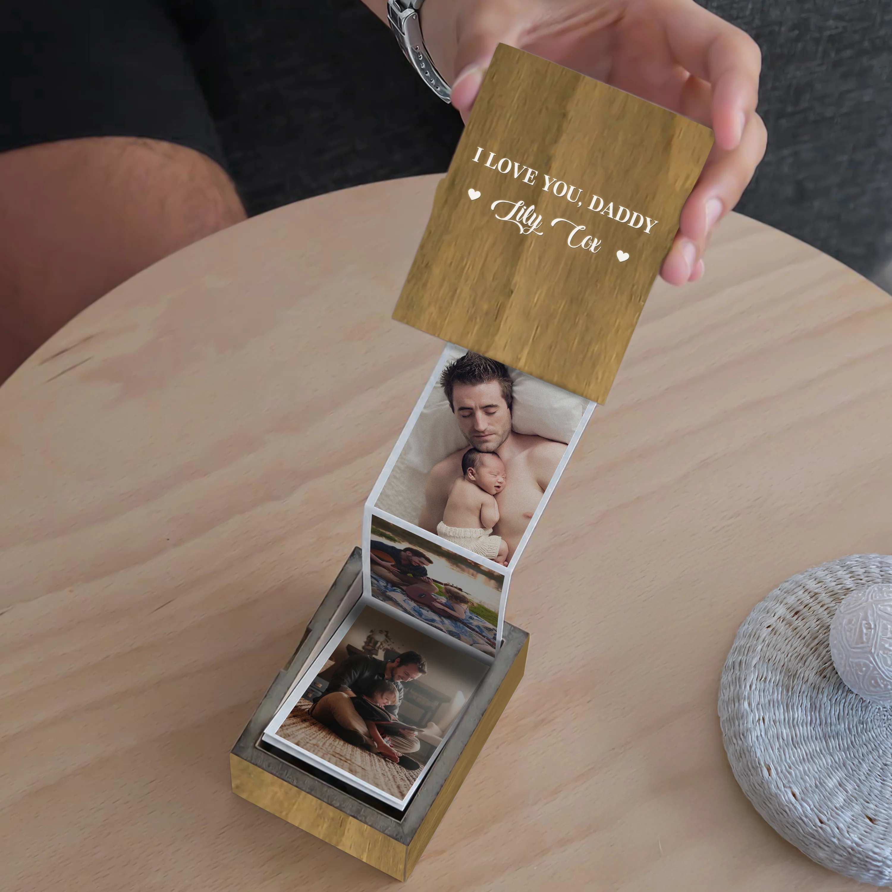 Custom Pull Out Photo I Love Daddy Memory Wooden Photo Box For Father's Day LM32 893429 - Image 6