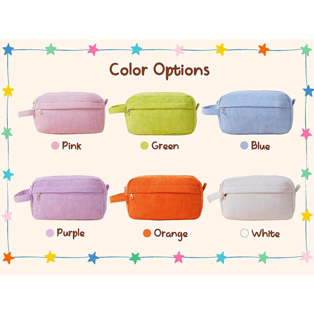 Custom Yarn Name Corduroy Pencil Case, Back to School Gift, Gift for Kids LM32 669273 - Image 2