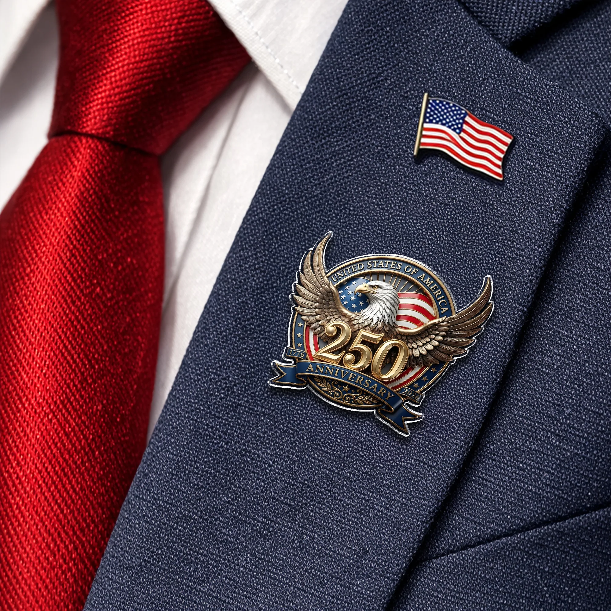 Eagles Flag USA 250th Anniversary Patriotic Acrylic Pin LM32 899529