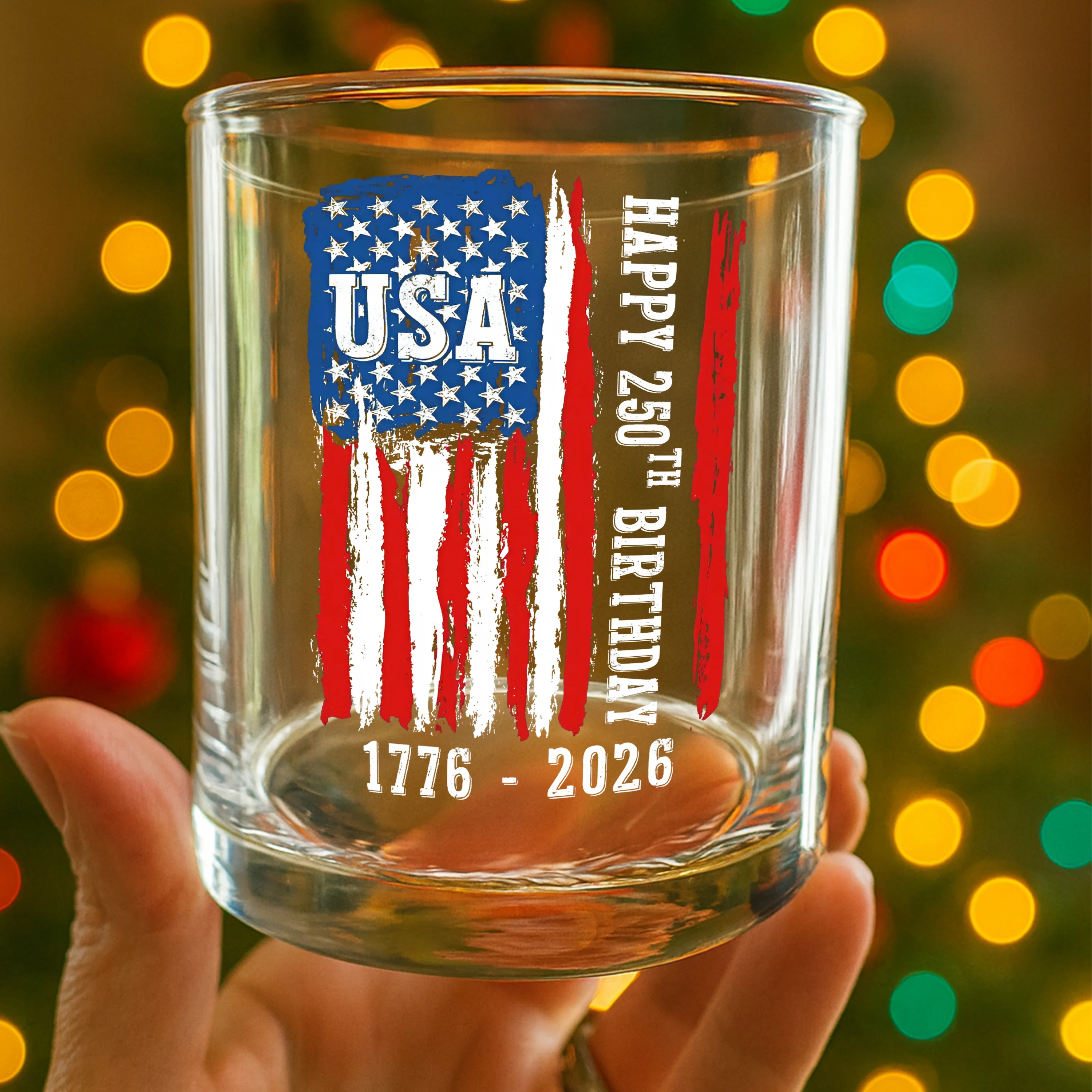 Happy 250th Birthday America Flag Patriotic Whiskey Glass LM32 895289 - Image 6