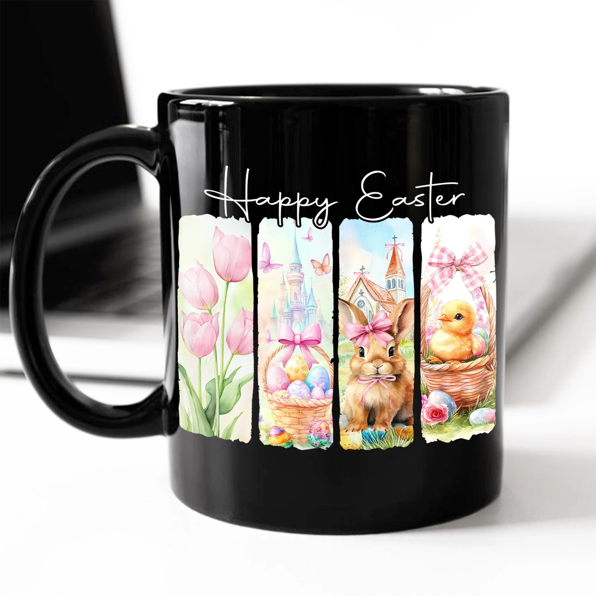 Happy Easter Bunny Black Mug LM32 893129 - Image 2