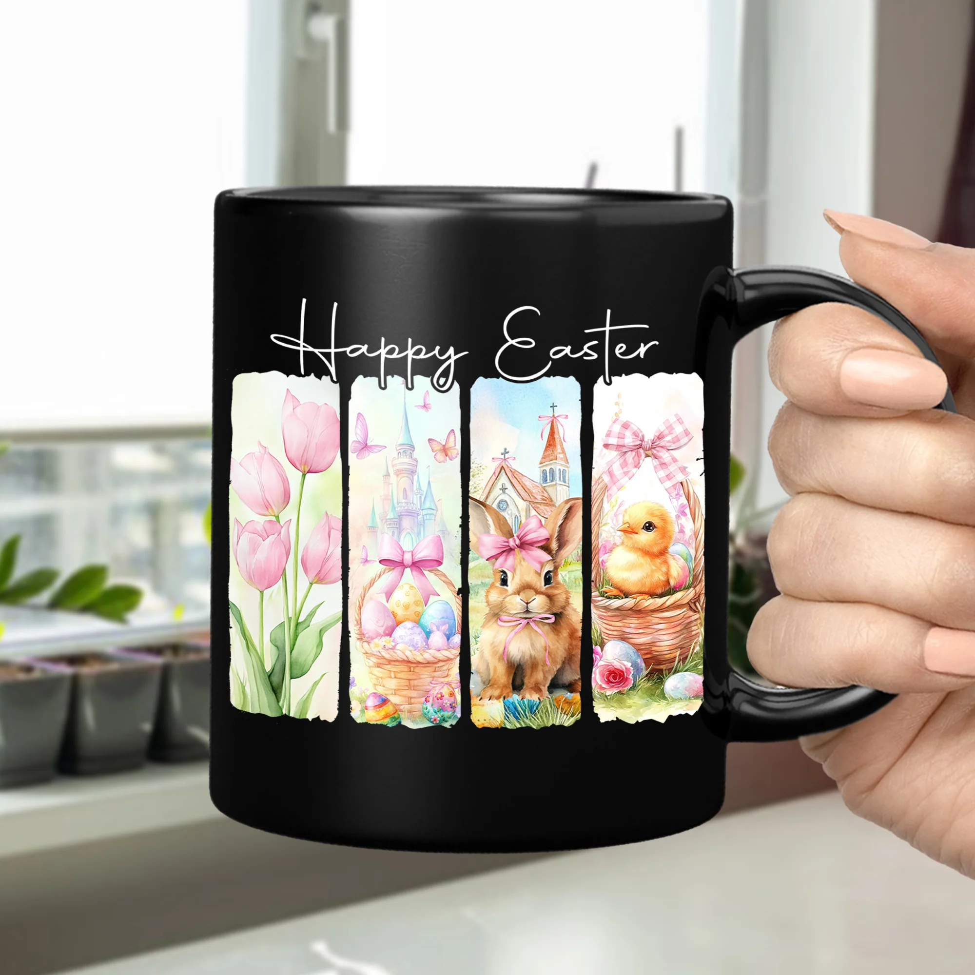Happy Easter Bunny Black Mug LM32 893129 - Image 4