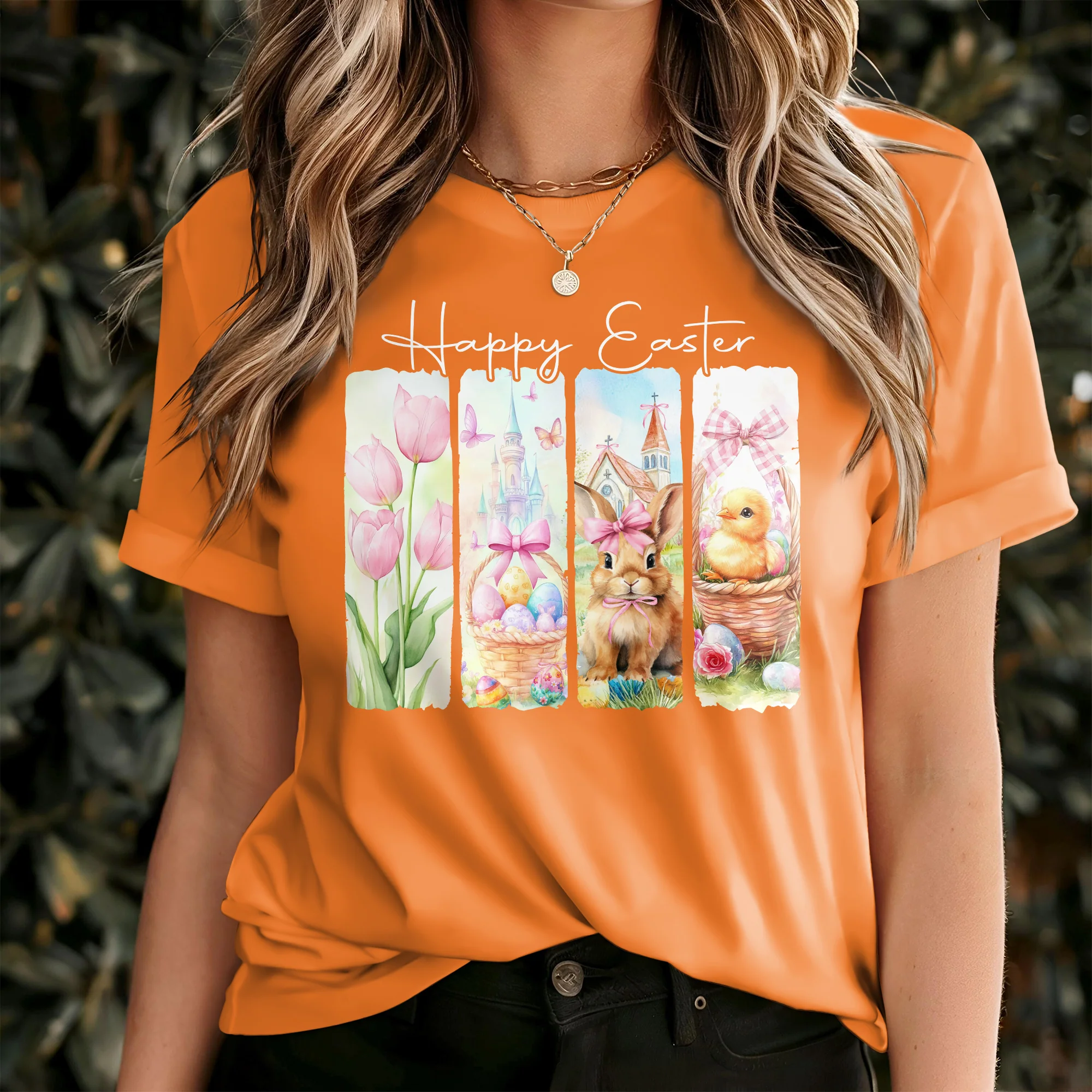 Happy Easter White Bunny T-Shirt LM32 893115 - Image 4