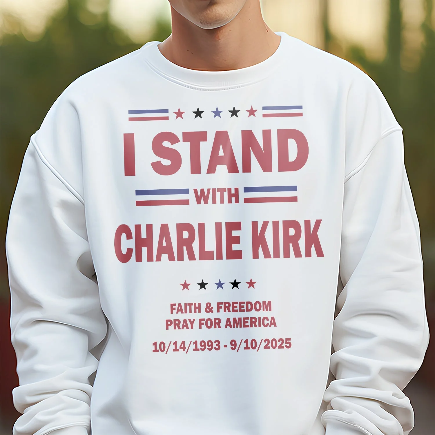 I Stand With Charlie Kirk, Faith & Freedom Bright Shirt LM32 65481 - Image 4