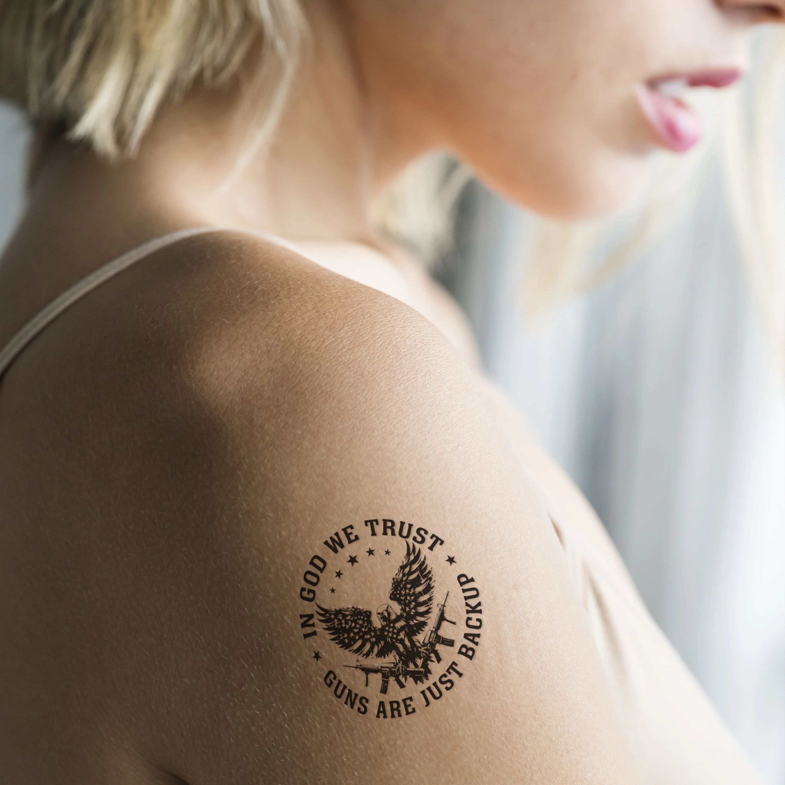 Multi 250 Years of America With Eagles - In God We Trust Party Tattoos Favors LM32 897813 - Image 4