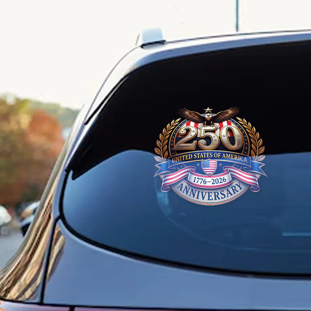 Patriotic Eagles Flag USA 250th Anniversary Car Window Decal Sticker LM32 899059 - Image 2