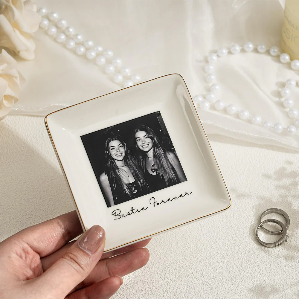 Personalised Bestie Photo Trinket Dish: Custom Jewelry Ring Dish, Trinket Tray for Best Friend, Bestie LM32 899265 - Image 6