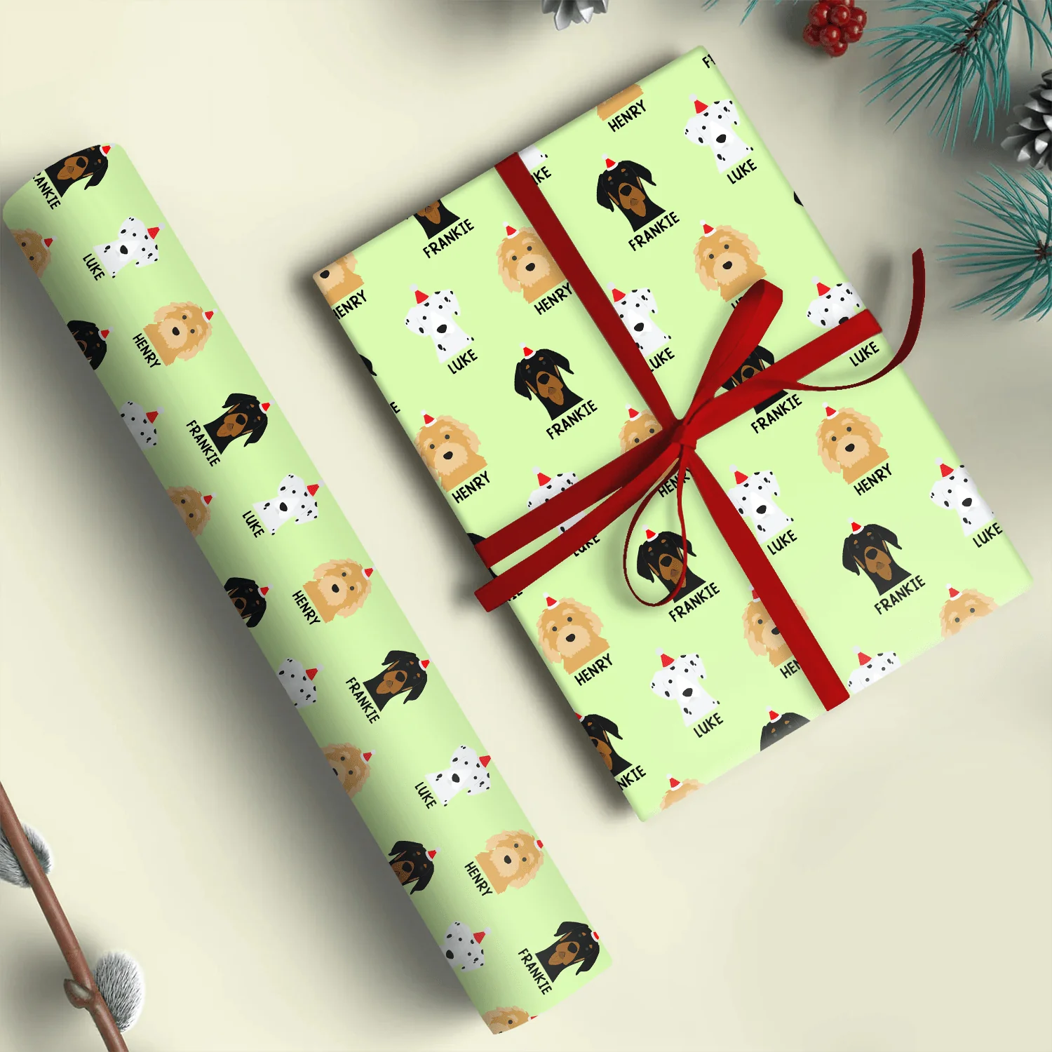 Personalised Dog Christmas Wrapping Paper For Dog Lovers LM32 891963 - Image 3