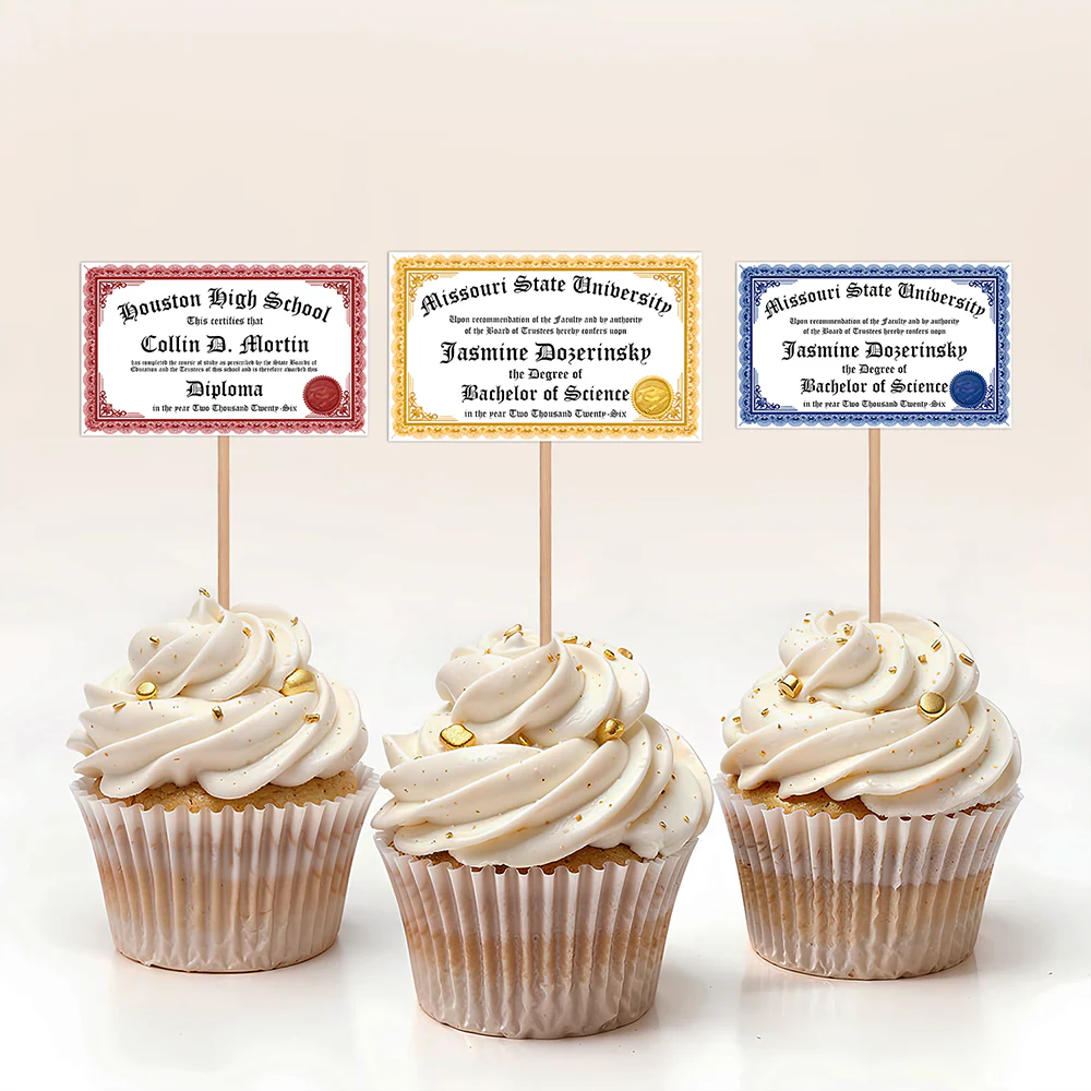 Personalized 2026 Graduation Diplomas Cupcake Topper Decoration Party LM32 899943 - Image 4