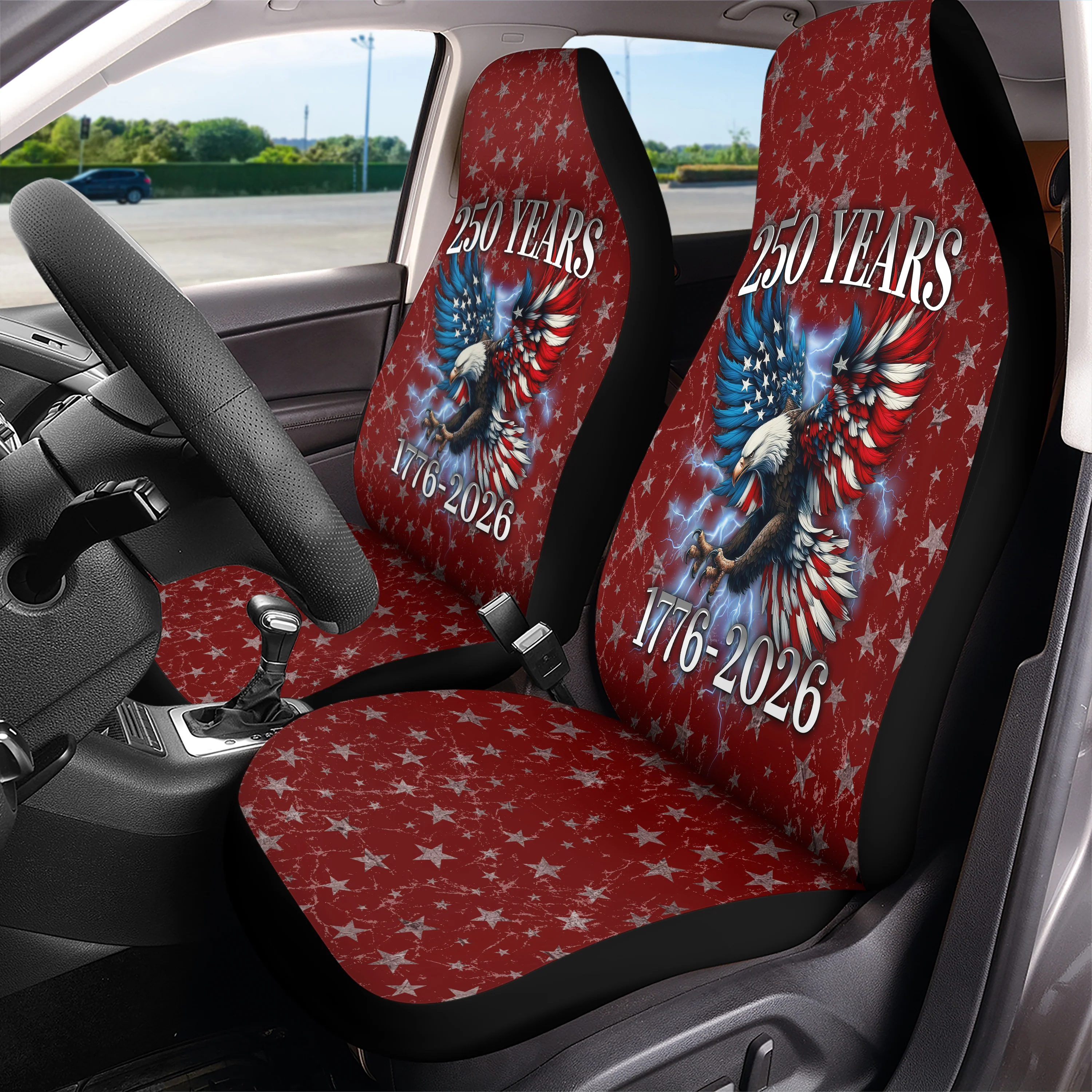 Personalized 250th Anniversary Eagle Patriotic American Car Seat Cover LM32 899553 - Image 2